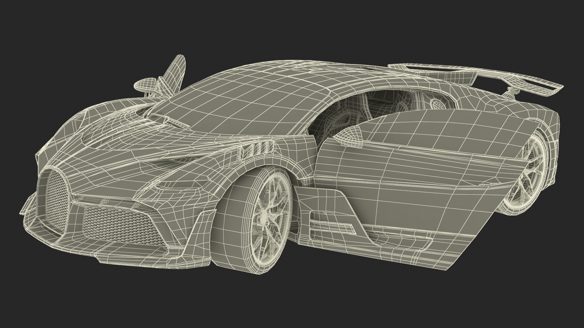 Luxury Car White Rigged for Cinema 4D 3D