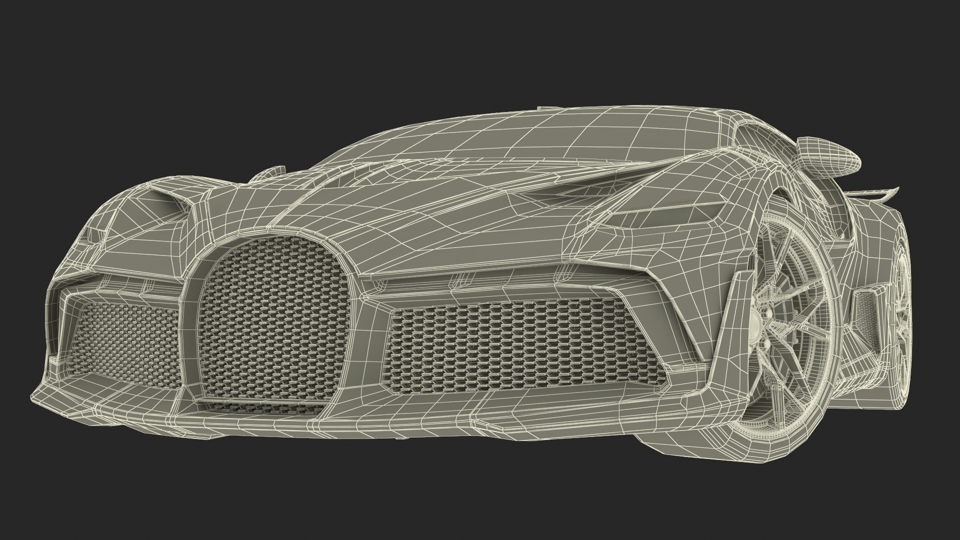 Luxury Car White Rigged for Cinema 4D 3D
