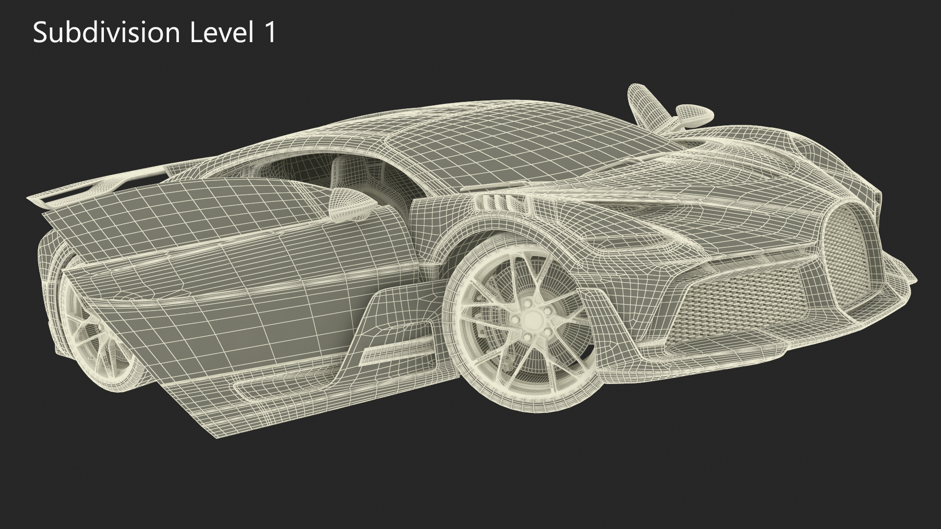 Luxury Car White Rigged for Cinema 4D 3D
