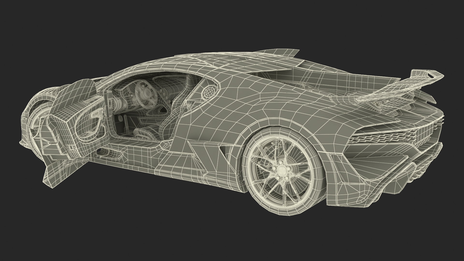 Luxury Car White Rigged for Cinema 4D 3D