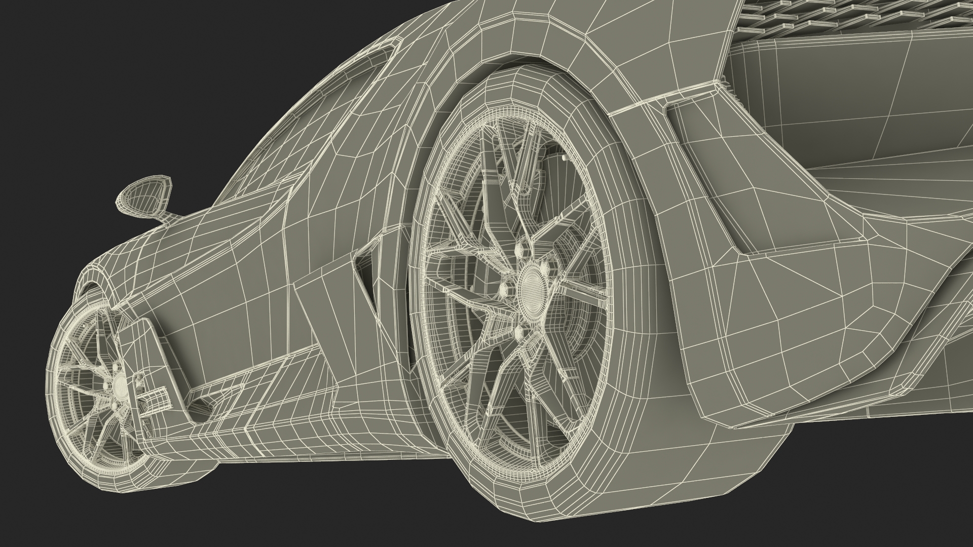 Luxury Car White Rigged for Cinema 4D 3D