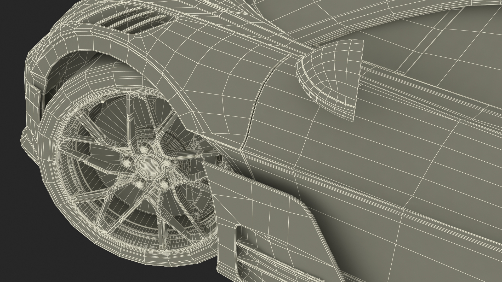 Luxury Car White Rigged for Cinema 4D 3D