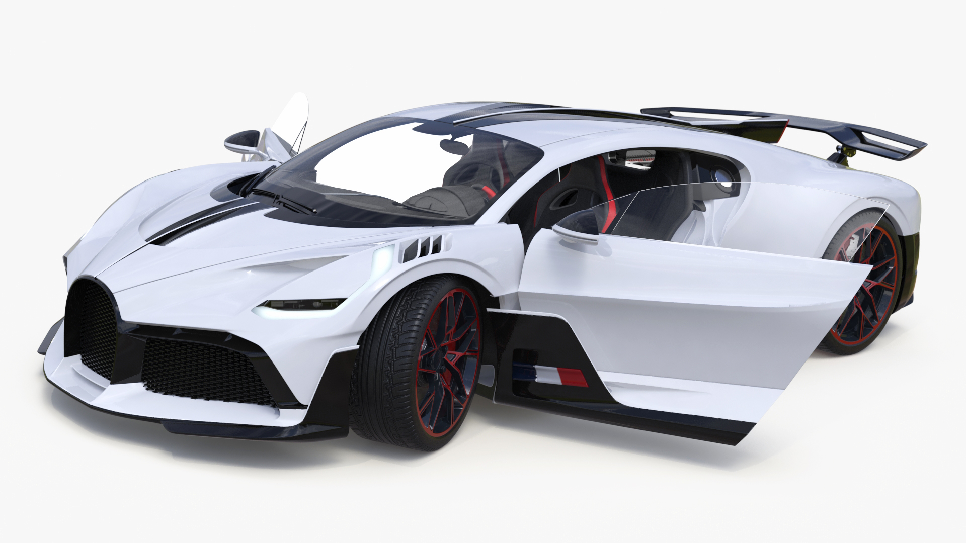 Luxury Car White Rigged for Cinema 4D 3D