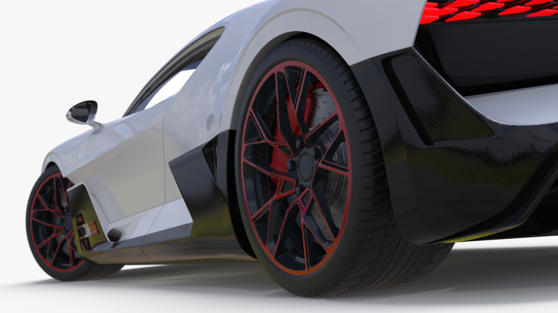 Luxury Car White Rigged for Cinema 4D 3D