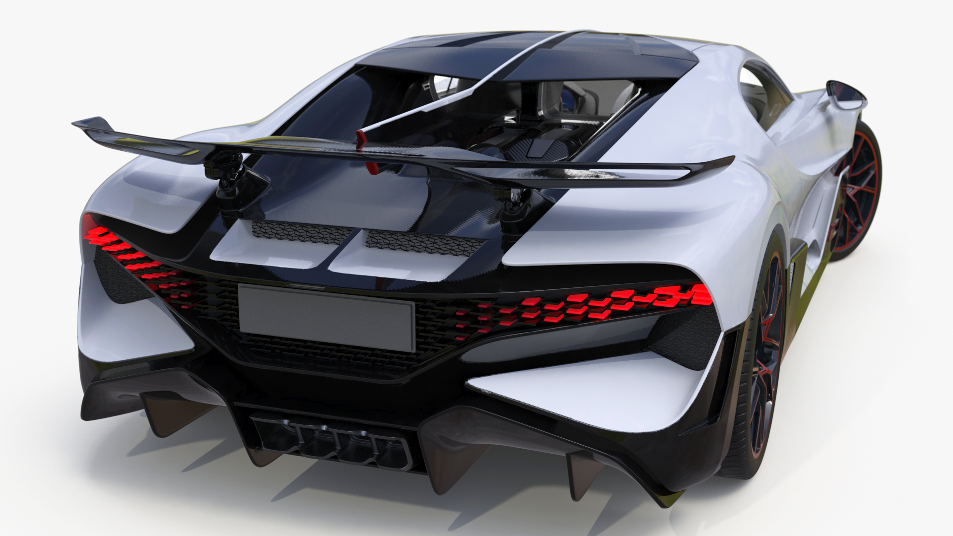Luxury Car White Rigged for Cinema 4D 3D