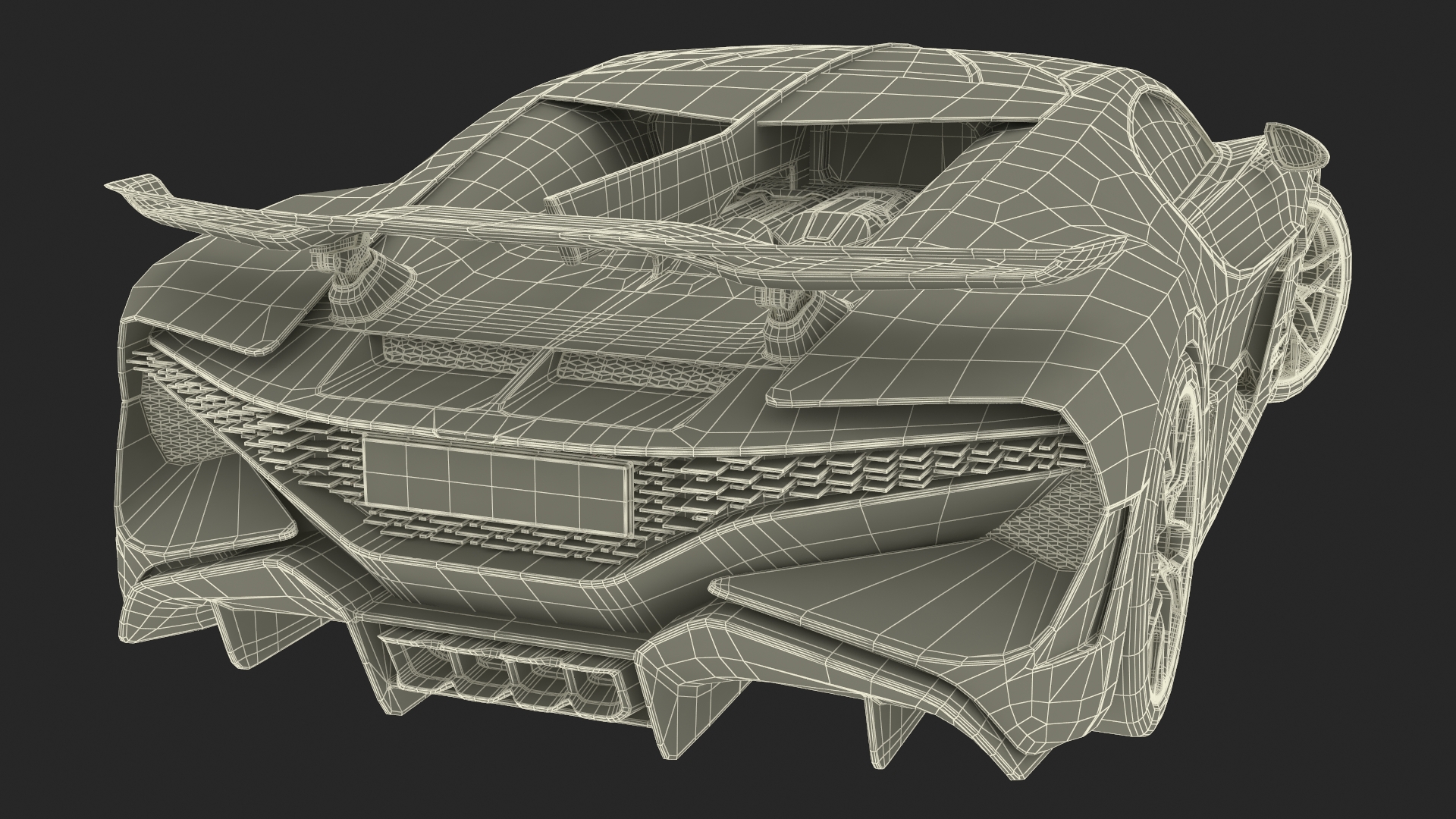 Luxury Car White Rigged for Cinema 4D 3D