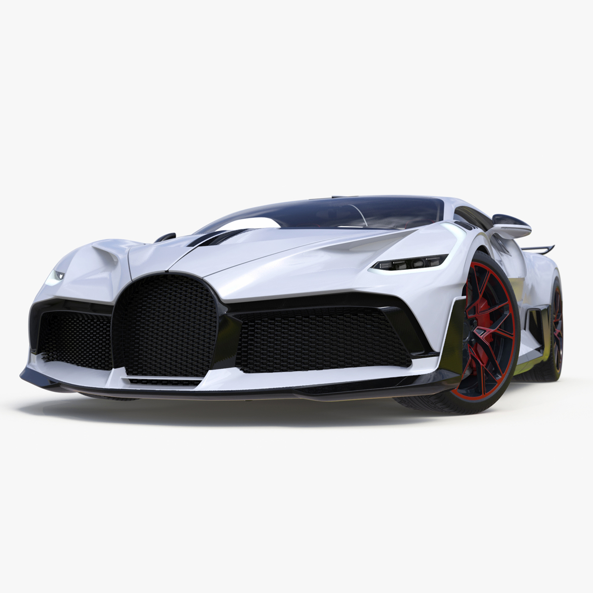 Luxury Car White Rigged for Cinema 4D 3D