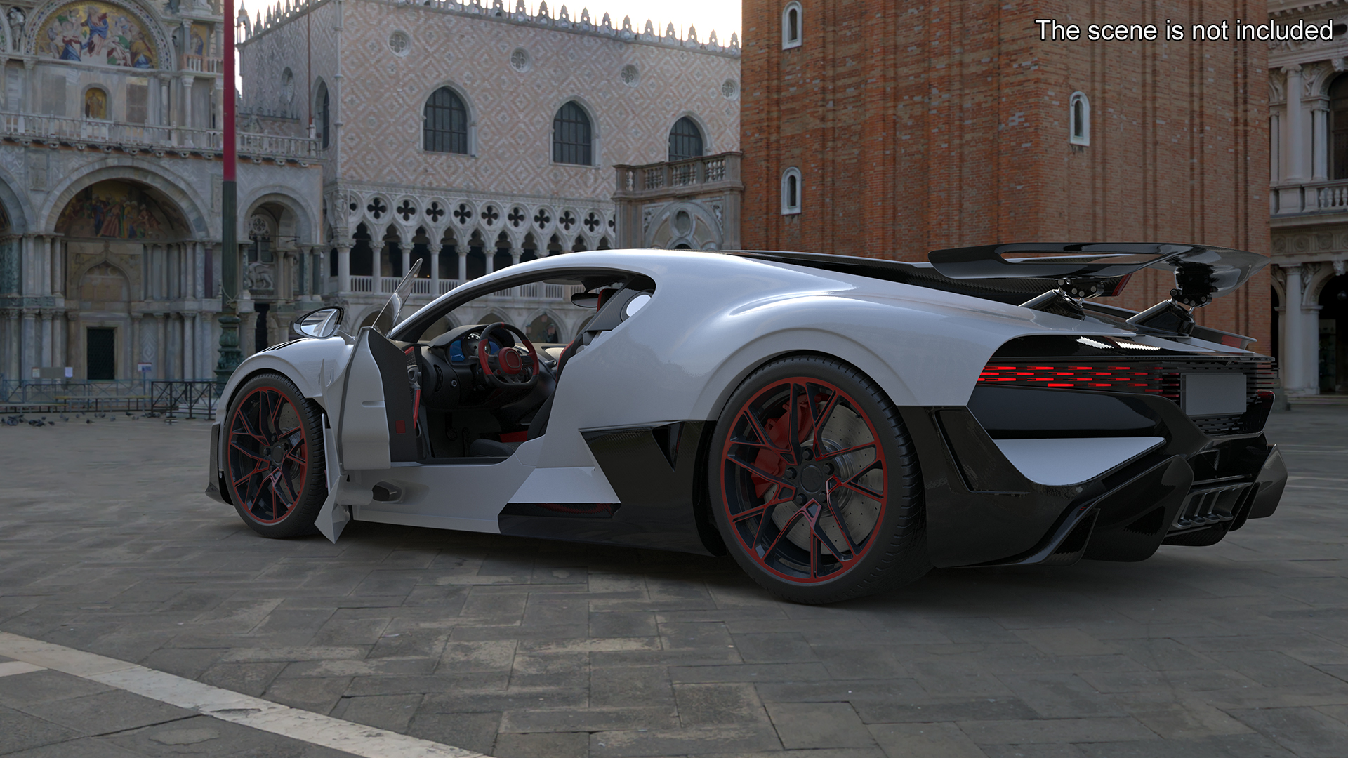 Luxury Car White Rigged for Cinema 4D 3D