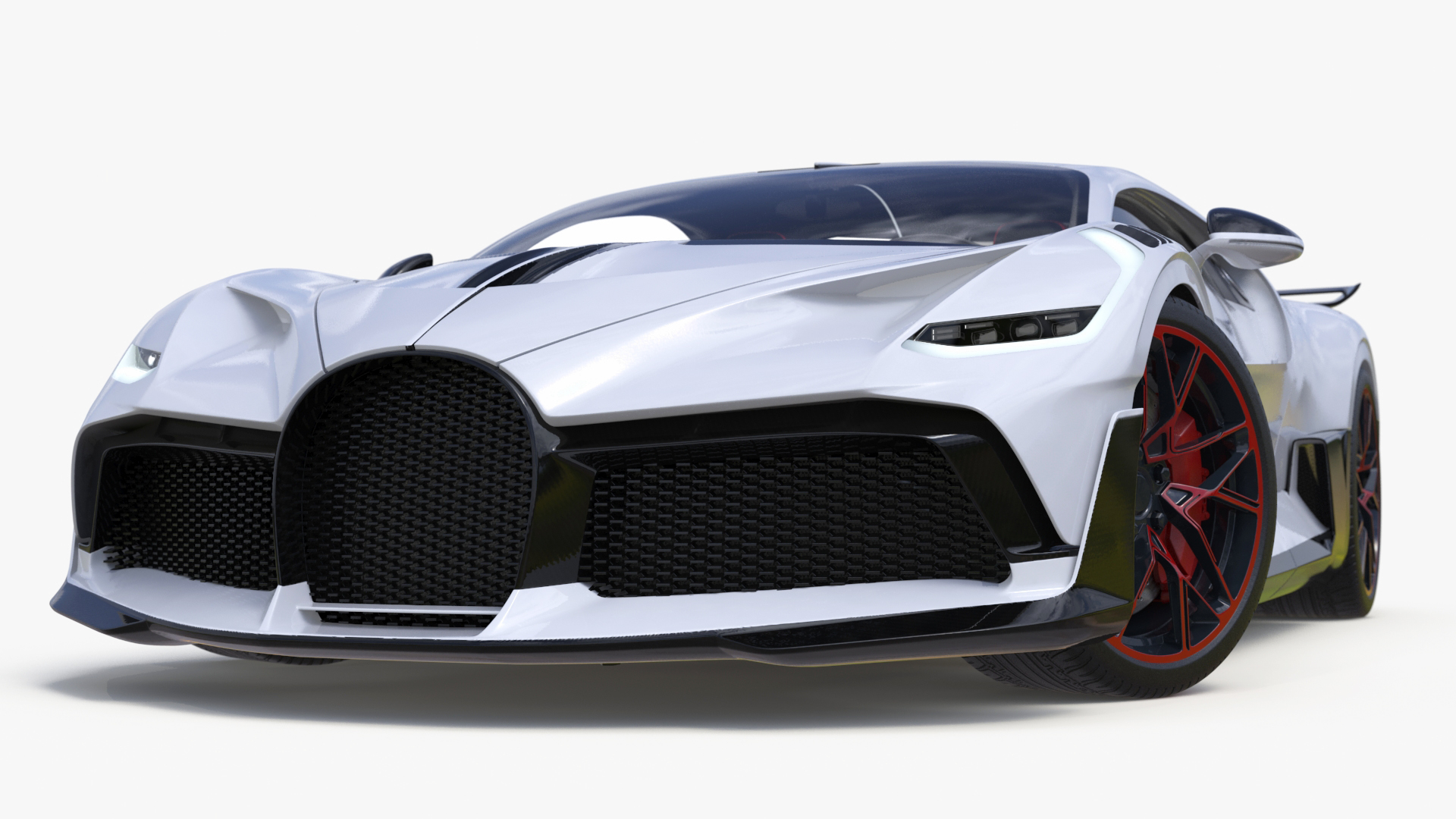 Luxury Car White Rigged for Cinema 4D 3D