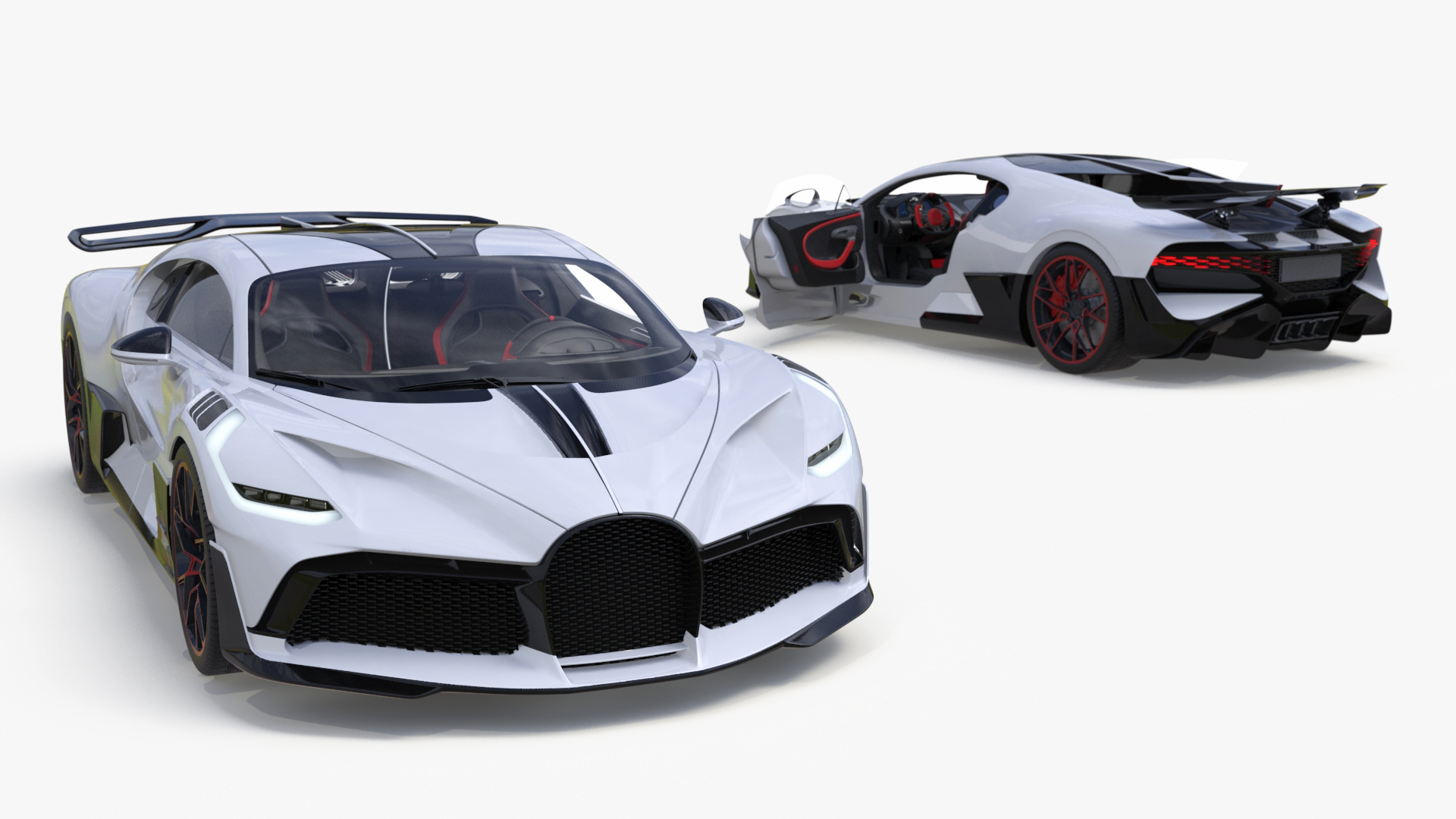 Luxury Car White Rigged for Cinema 4D 3D