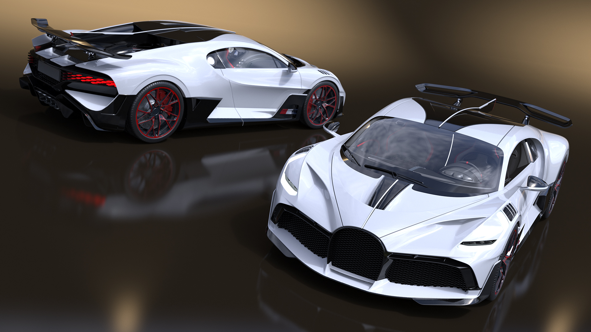 Luxury Car White Rigged for Cinema 4D 3D