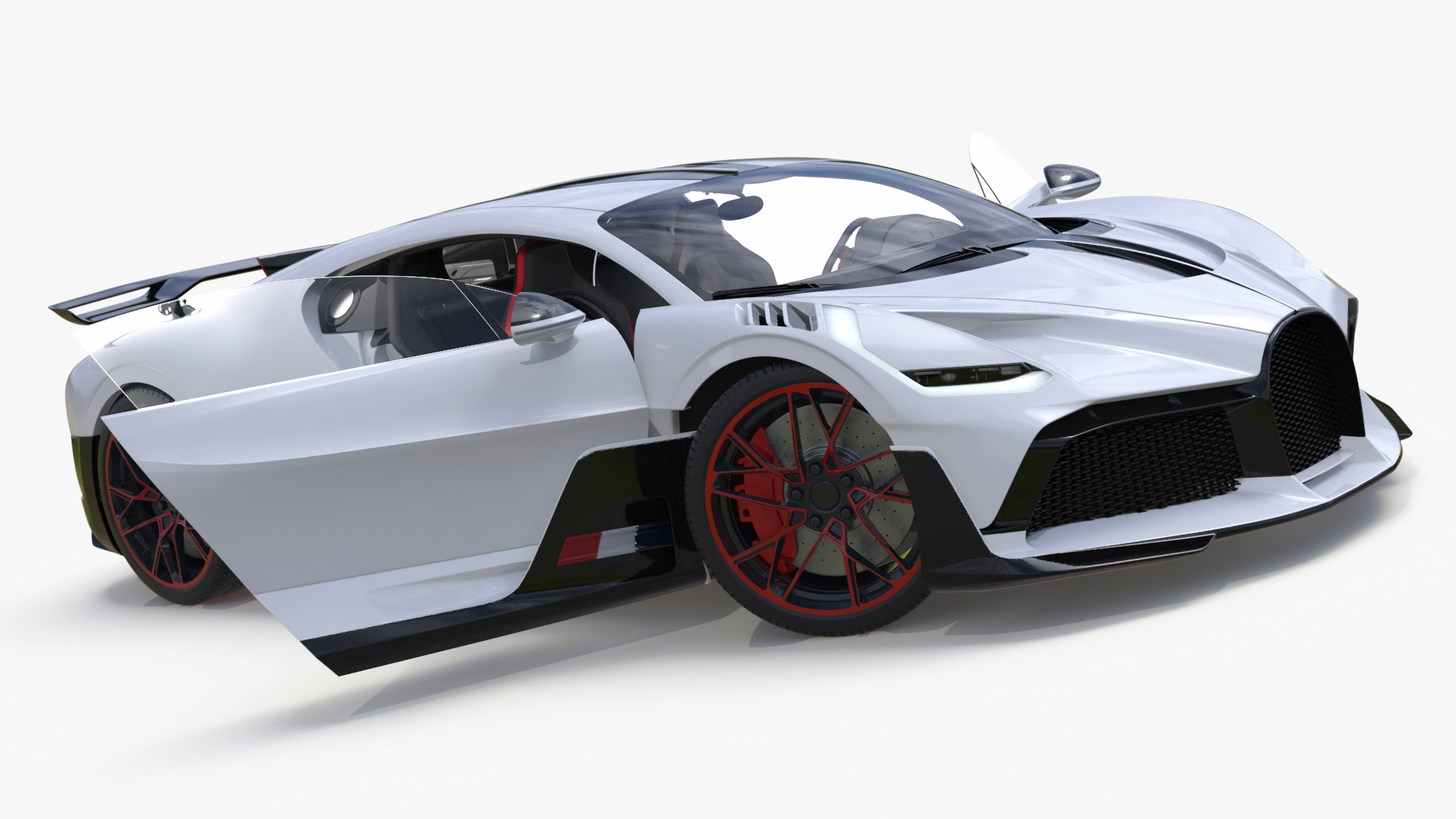 Luxury Car White Rigged for Cinema 4D 3D