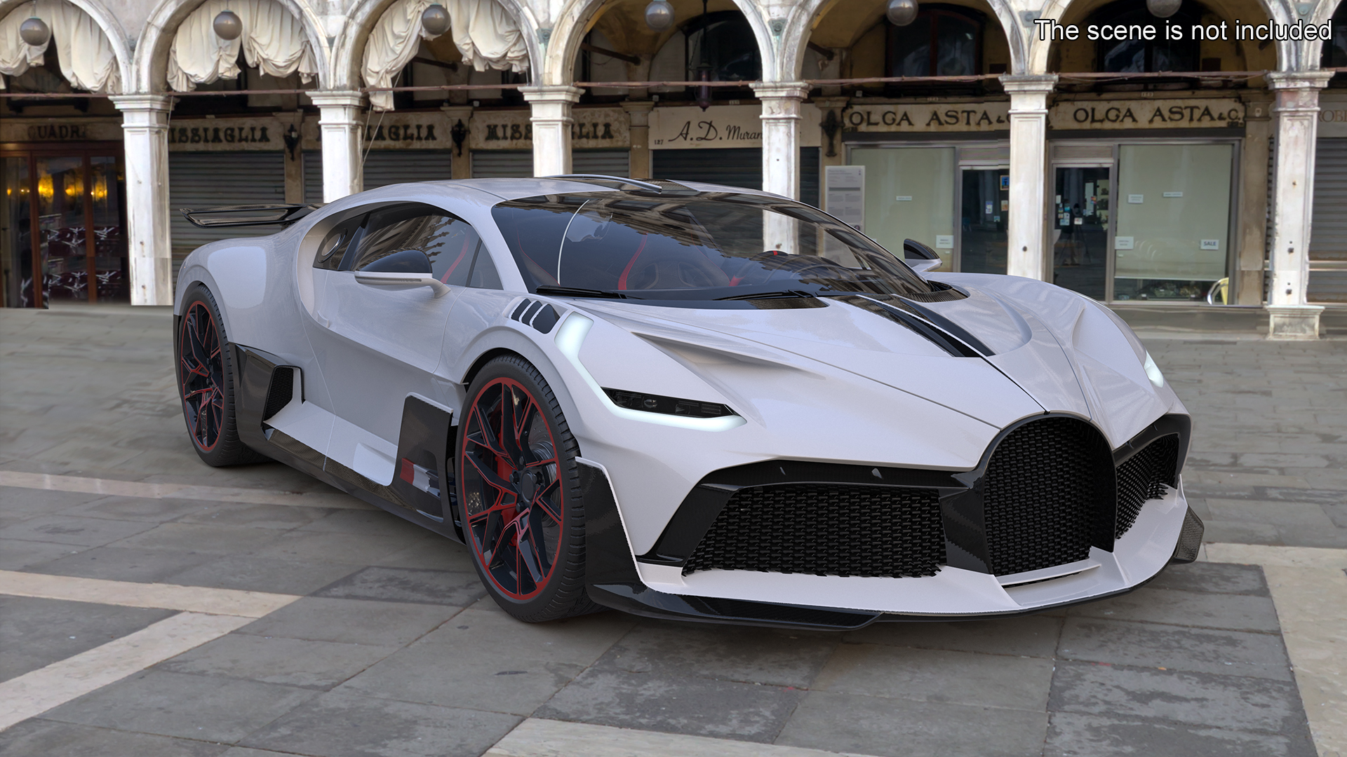 Luxury Car White Rigged for Cinema 4D 3D