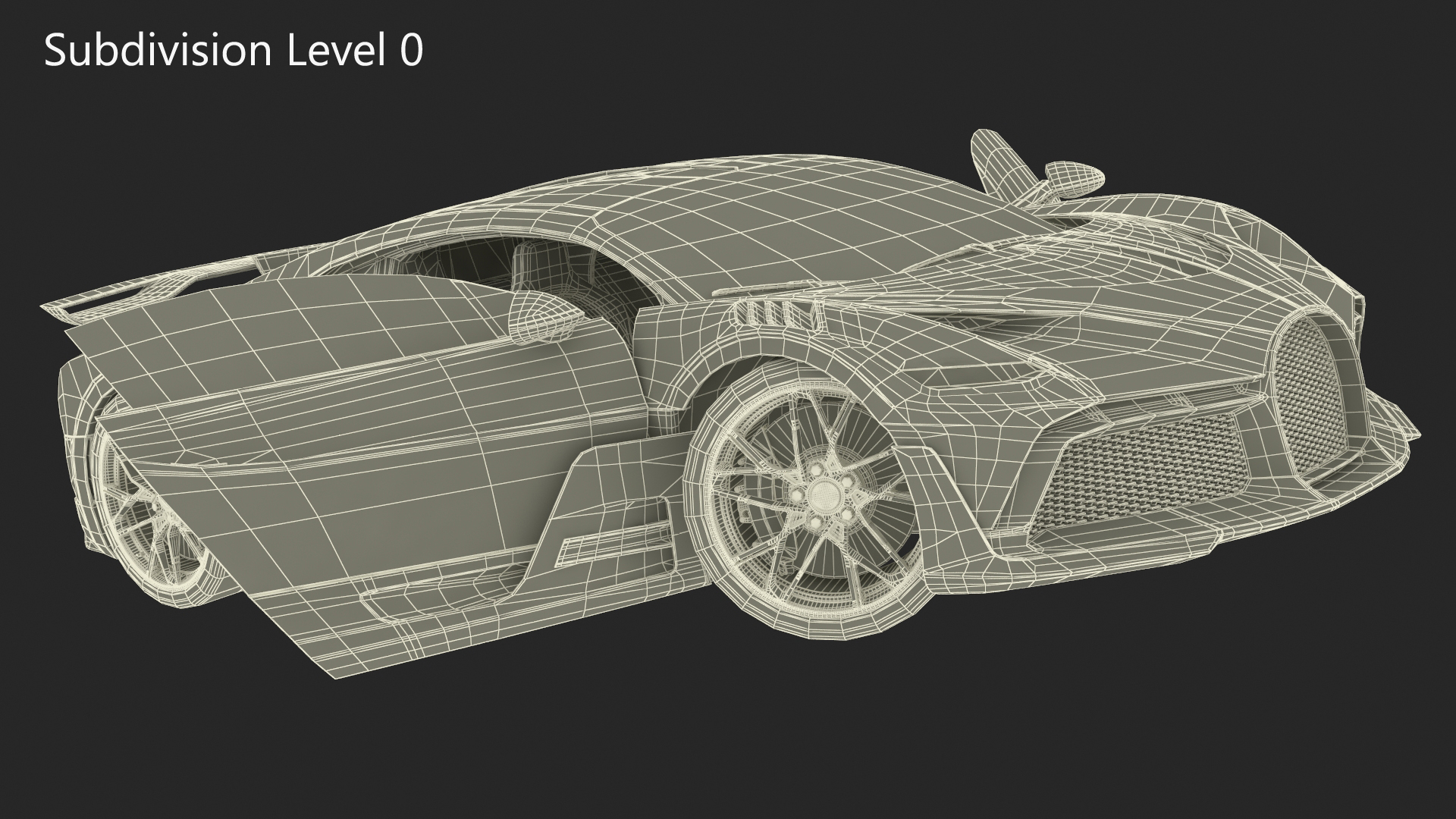 Luxury Car White Rigged for Cinema 4D 3D