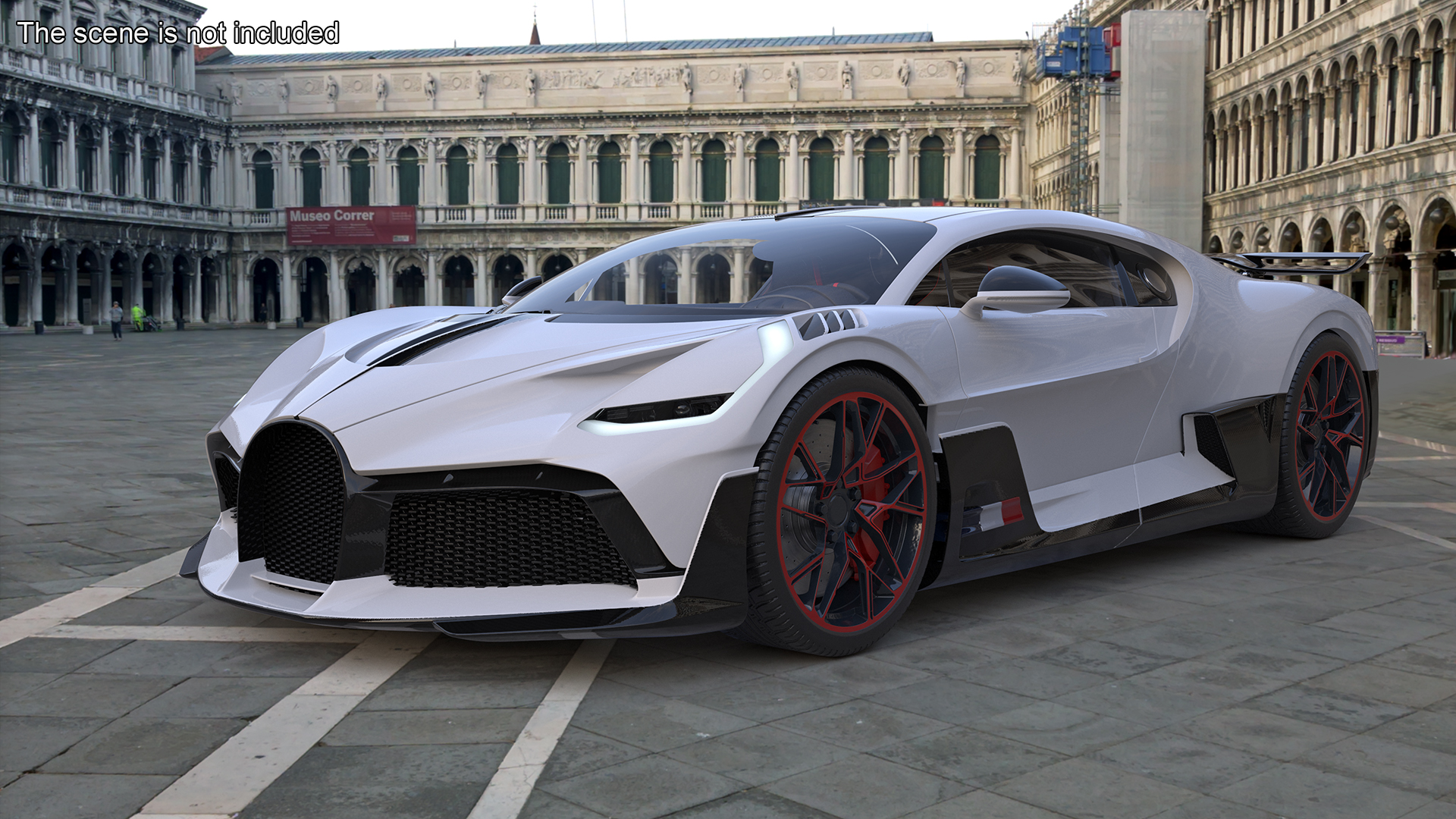 Luxury Car White Rigged for Cinema 4D 3D