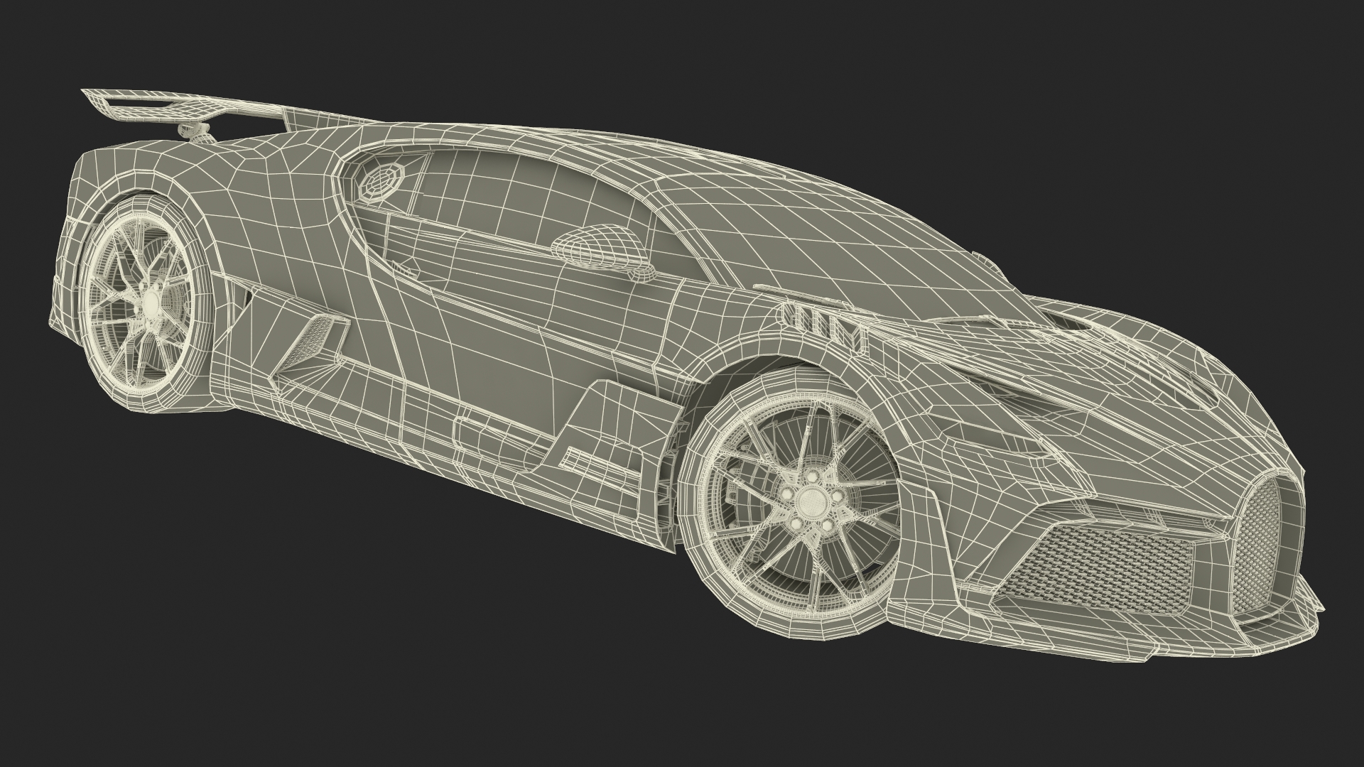 Luxury Car White Rigged for Cinema 4D 3D