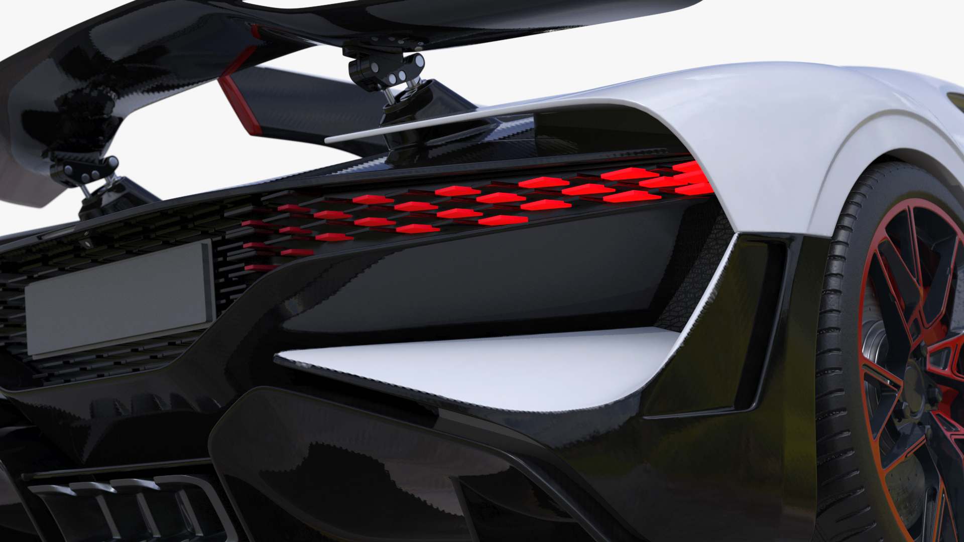 Luxury Car White Rigged for Cinema 4D 3D