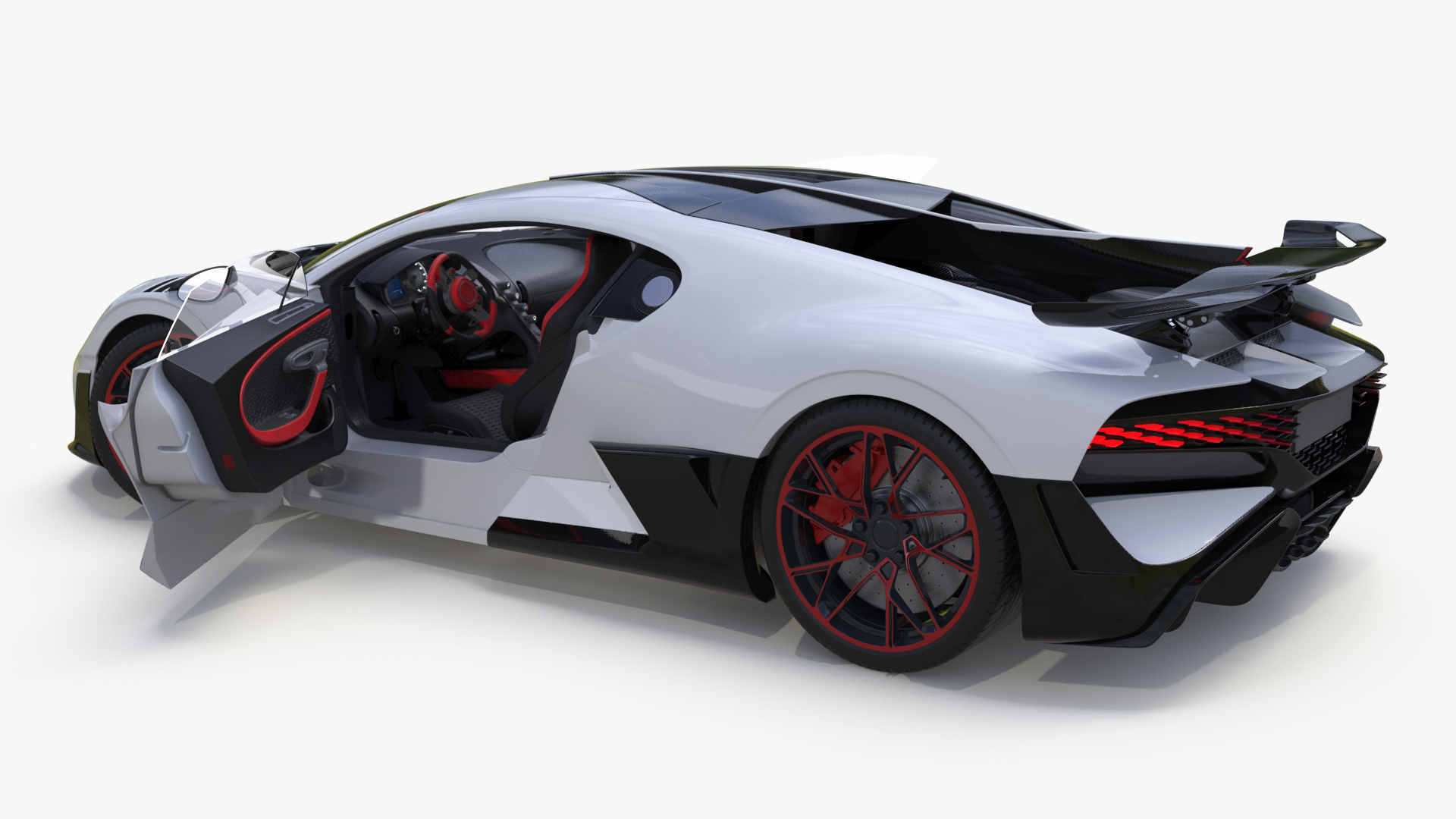 Luxury Car White Rigged for Cinema 4D 3D