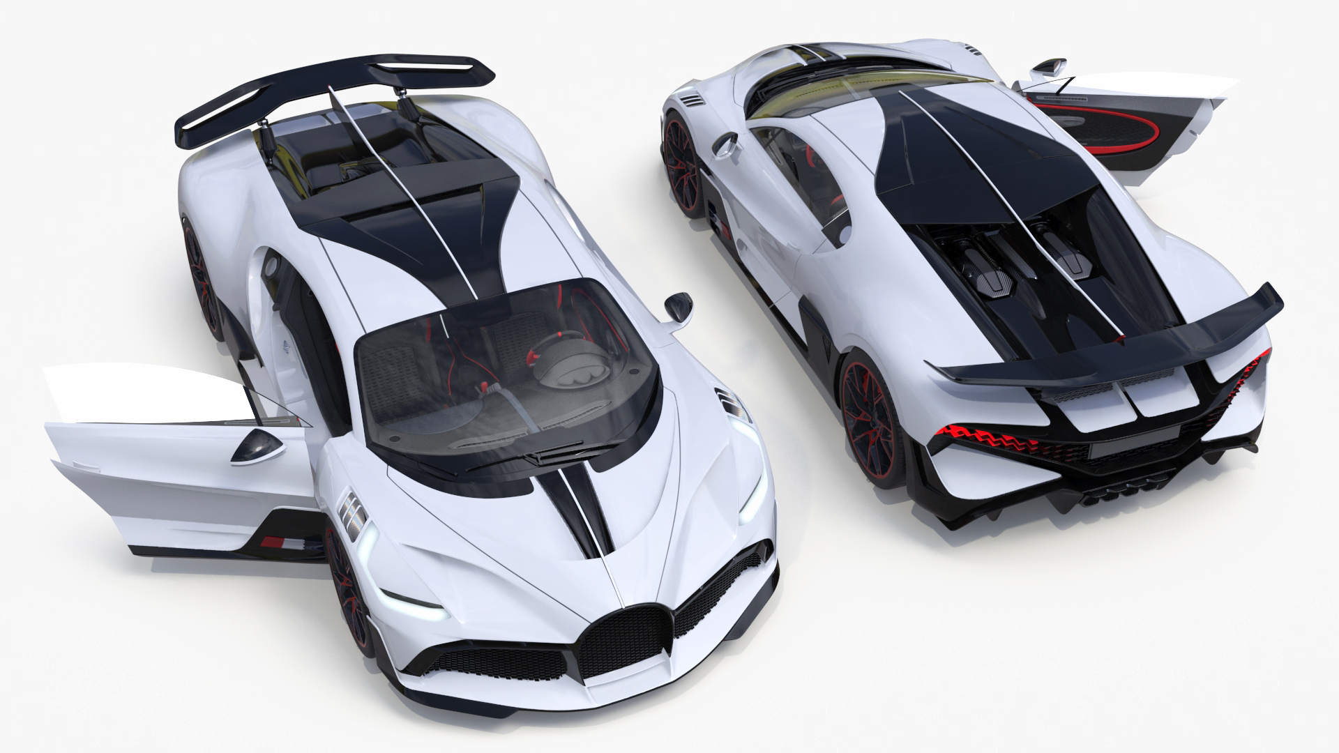 Luxury Car White Rigged for Cinema 4D 3D