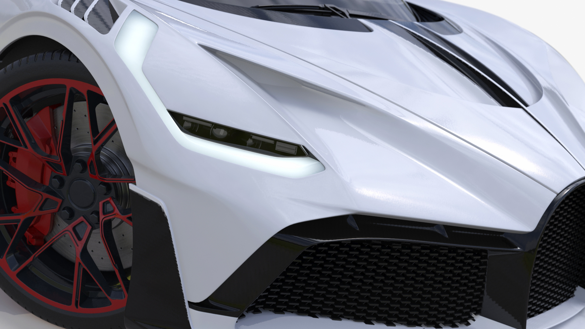 Luxury Car White Rigged for Cinema 4D 3D