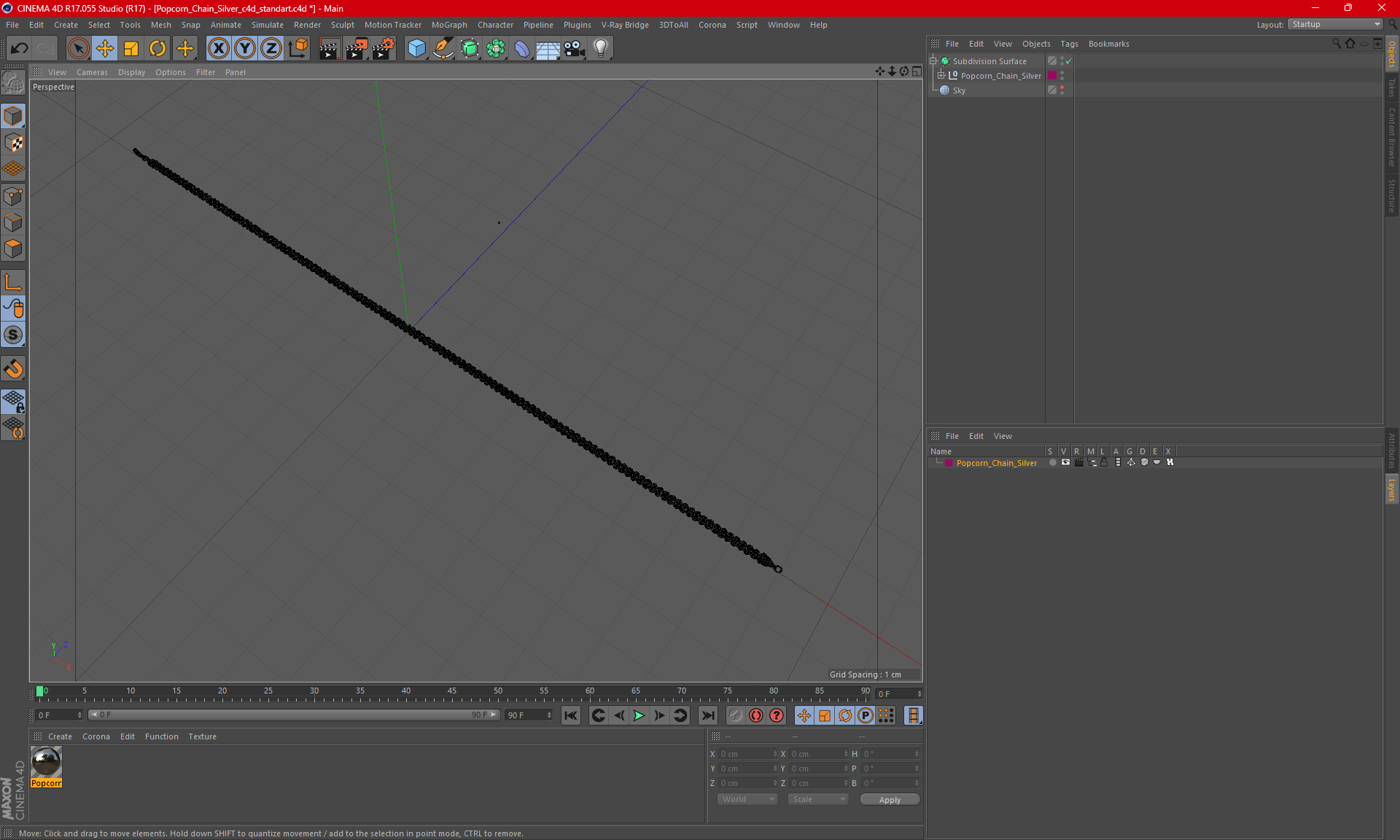 3D model Popcorn Chain Silver