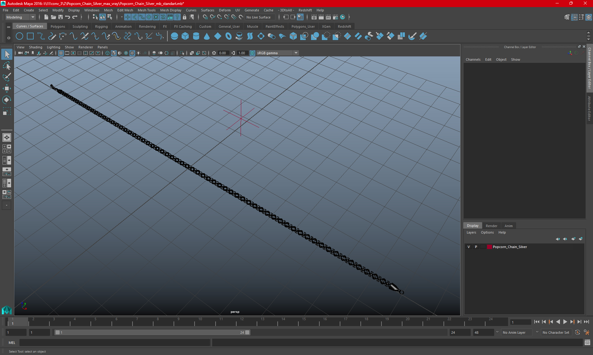 3D model Popcorn Chain Silver