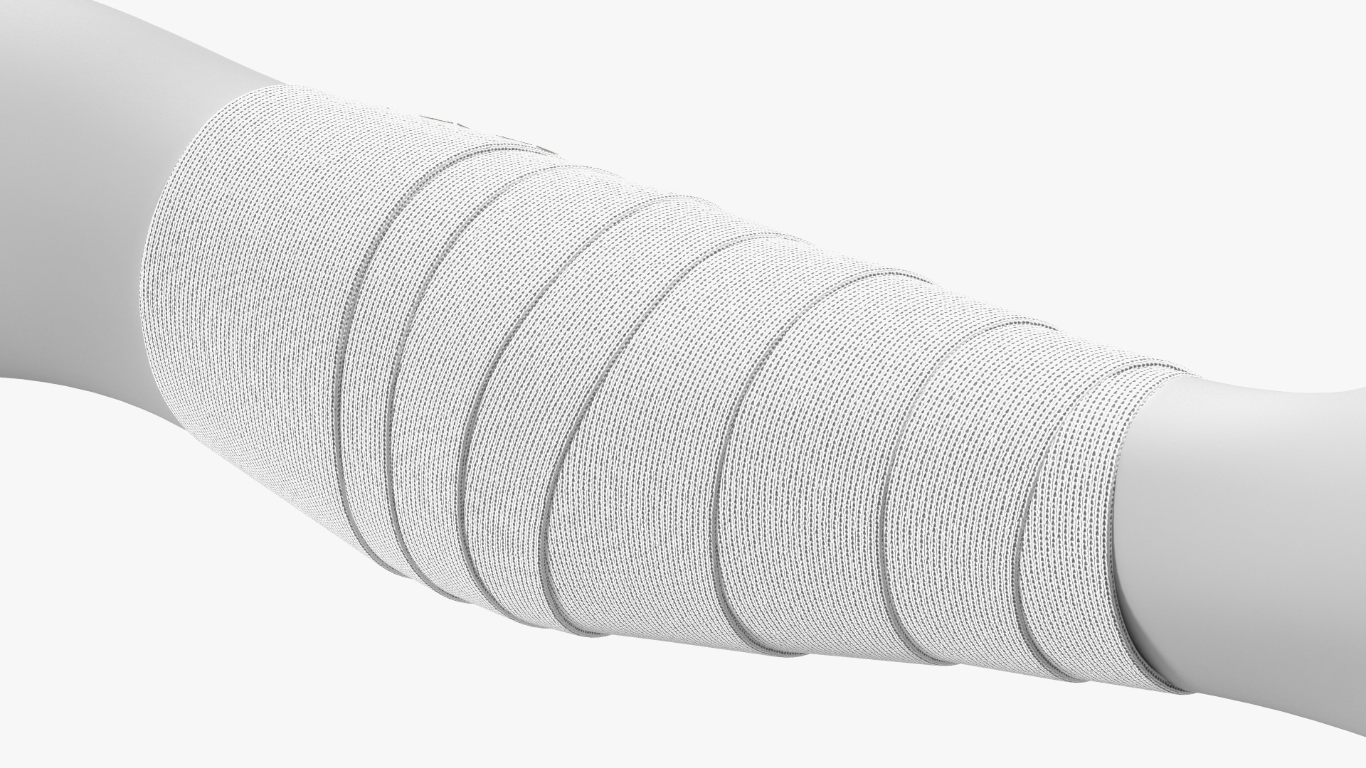 3D model Elastic Bandage White with Clamps Wrapped Around Leg on Mannequin
