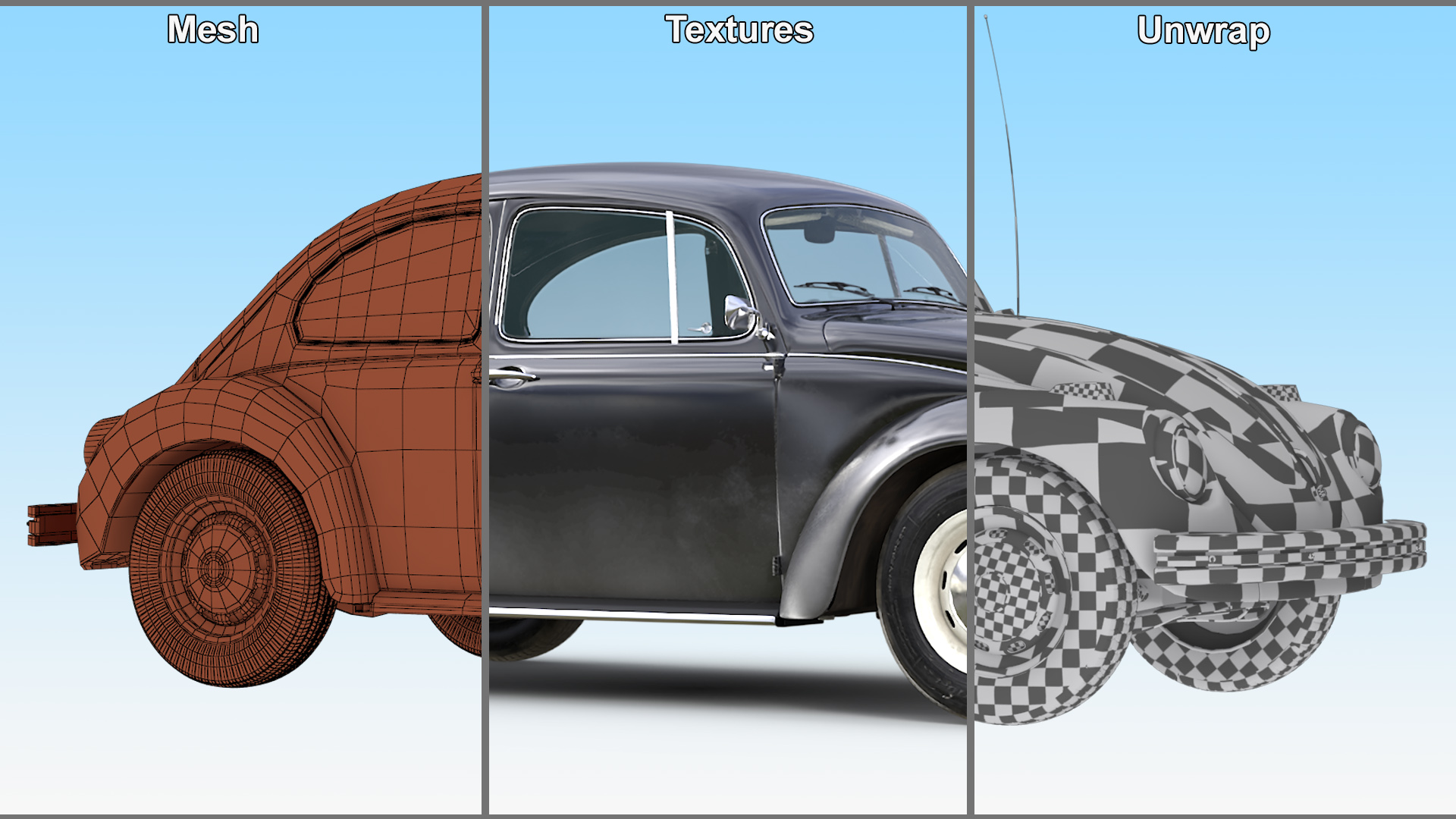 3D model Vintage Volkswagen Beetle