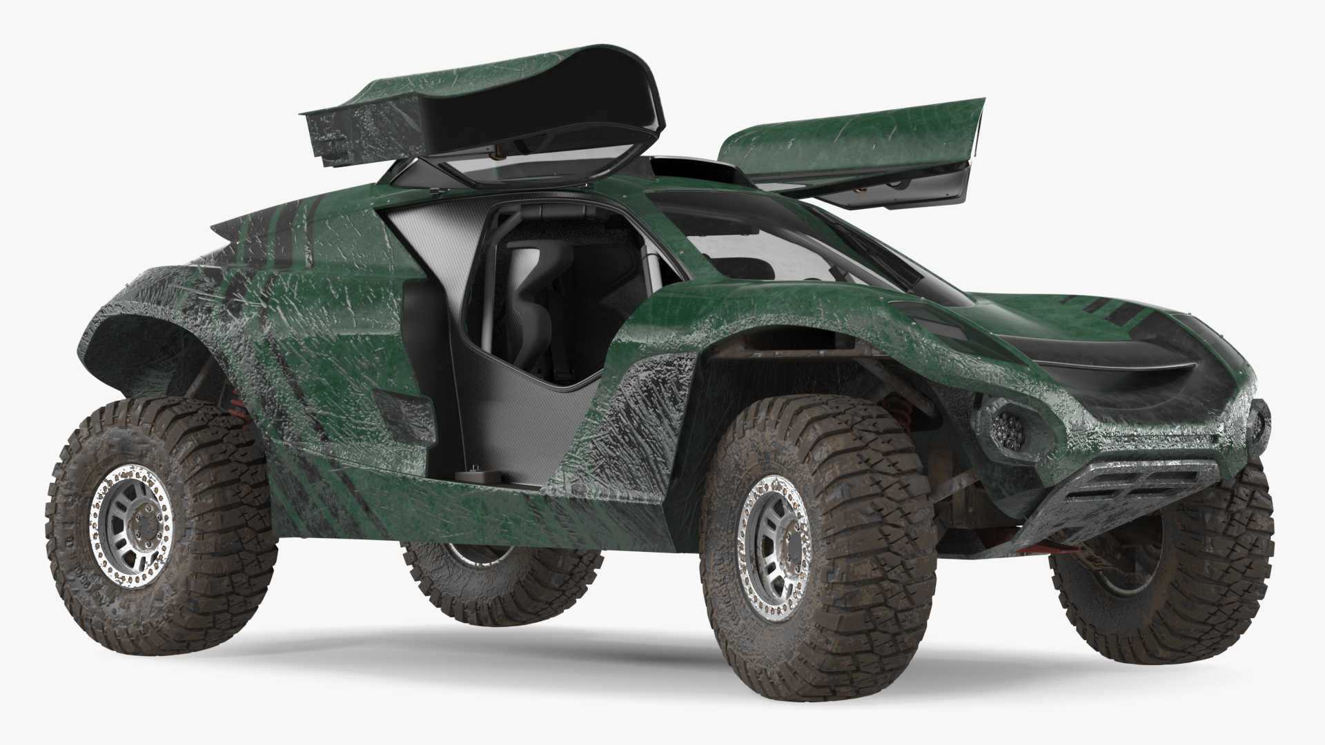 3D Off Road Racing Electric SUV Dirty Rigged