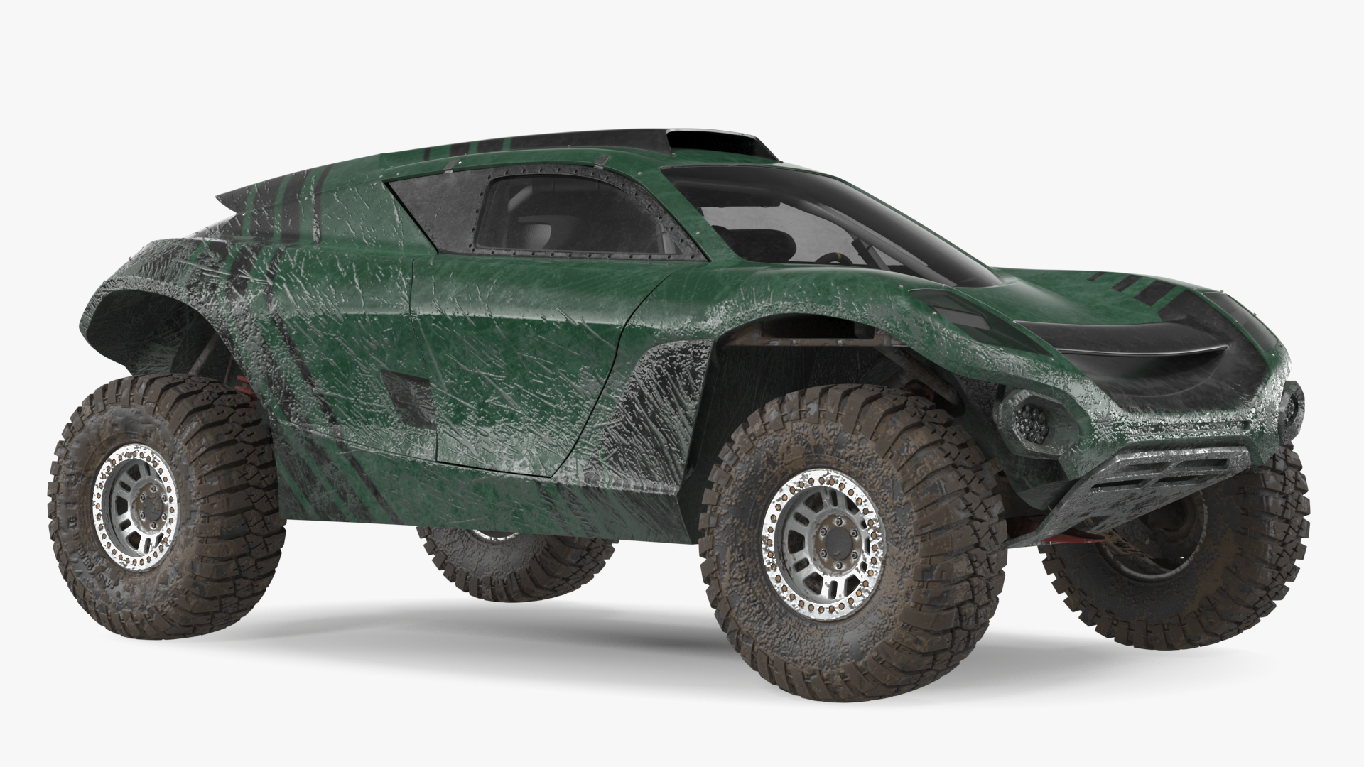 3D Off Road Racing Electric SUV Dirty Rigged