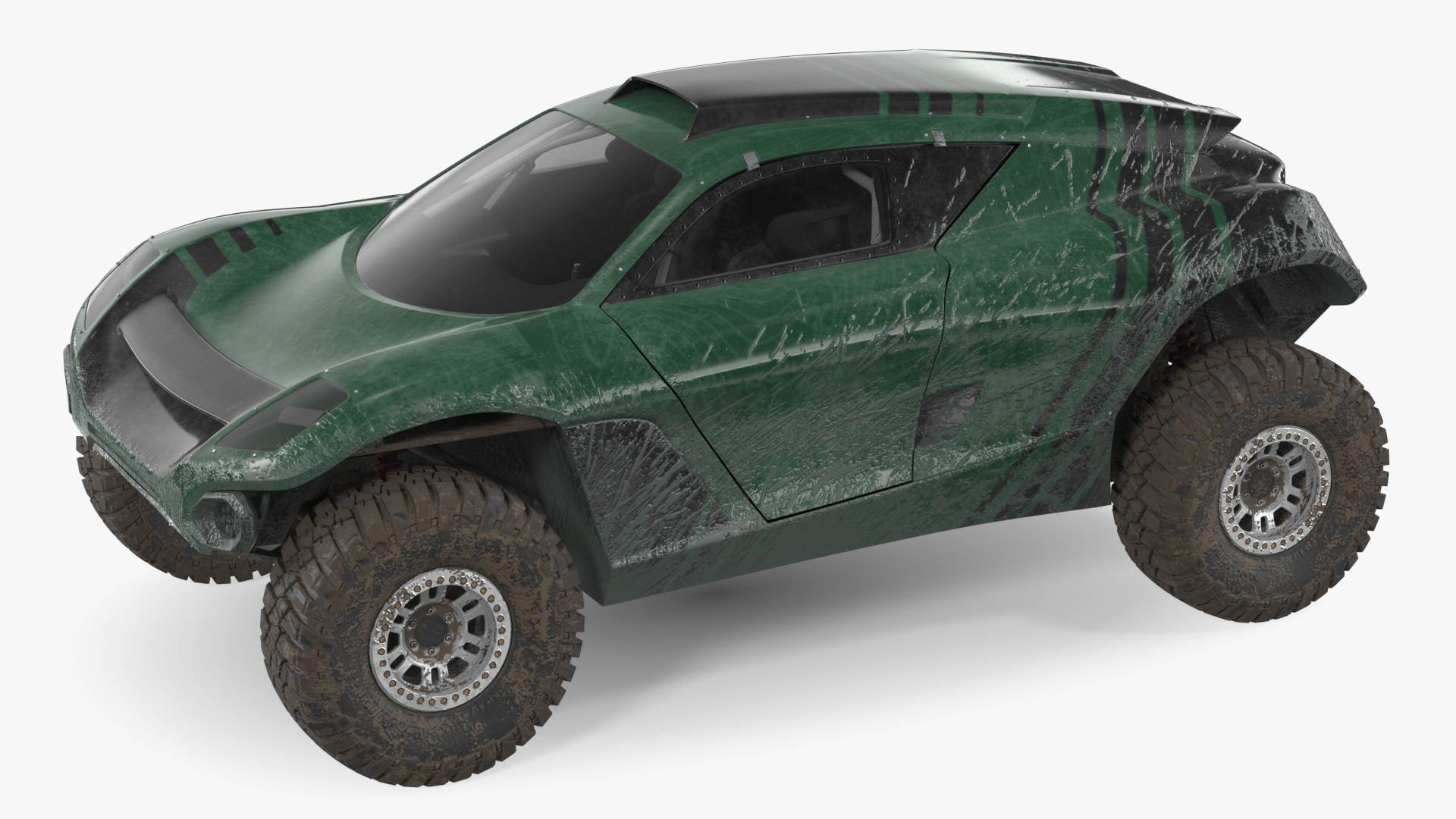 3D Off Road Racing Electric SUV Dirty Rigged