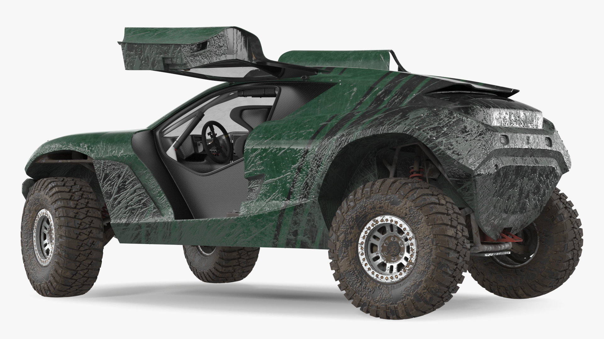 3D Off Road Racing Electric SUV Dirty Rigged