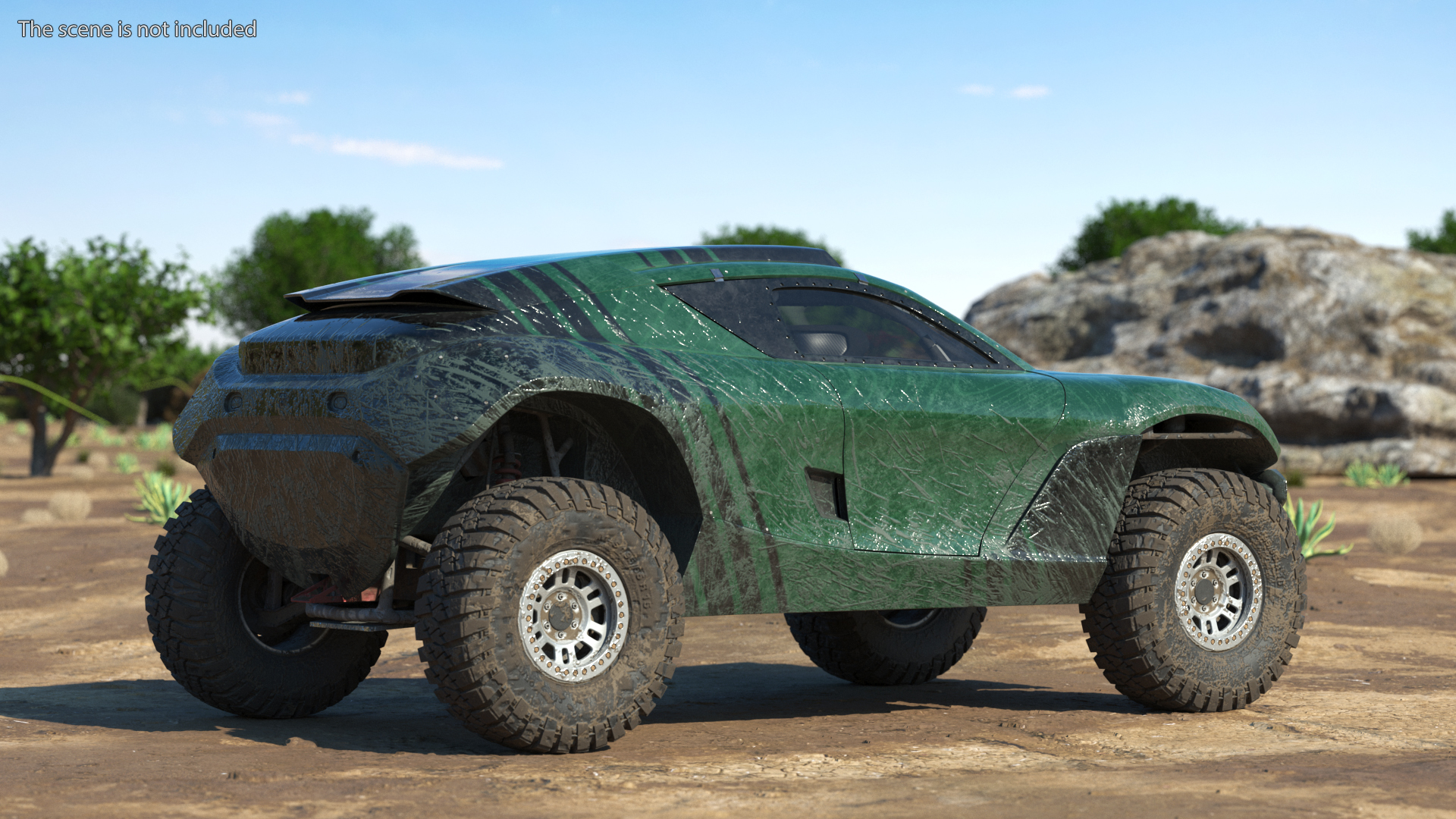 3D Off Road Racing Electric SUV Dirty Rigged