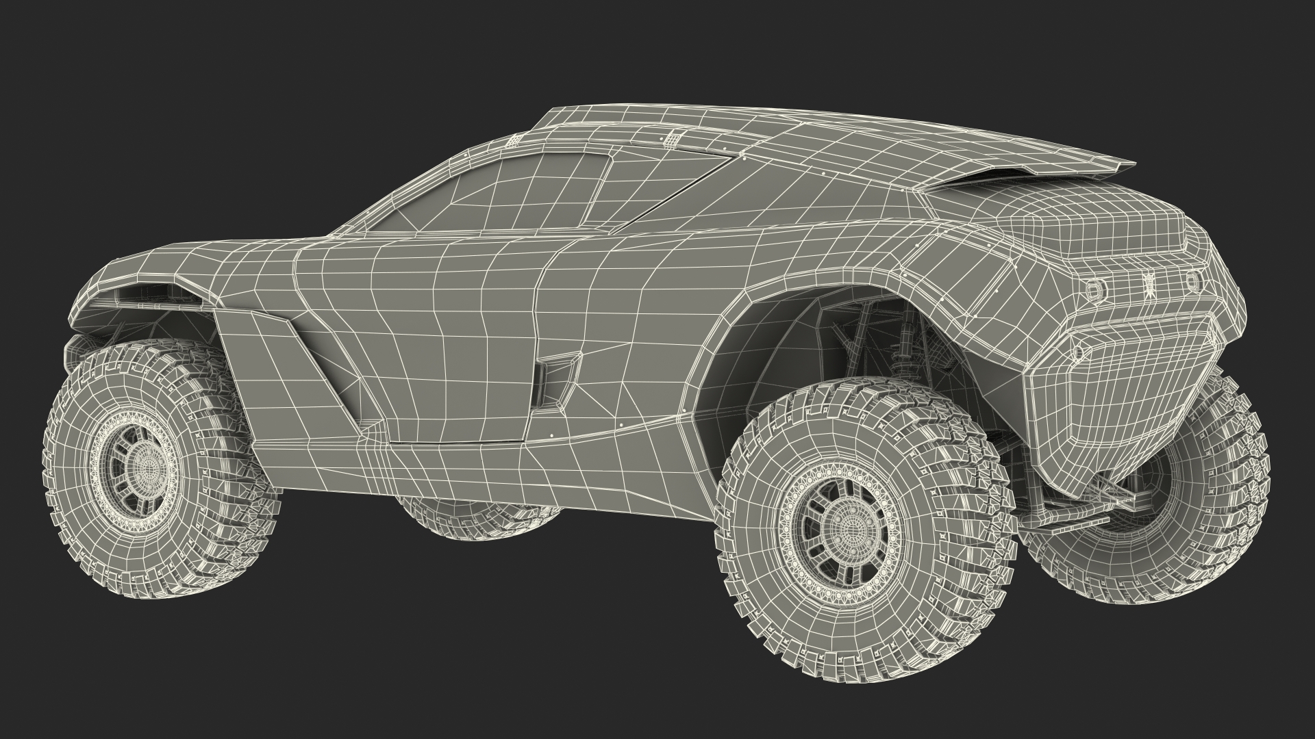 3D Off Road Racing Electric SUV Dirty Rigged