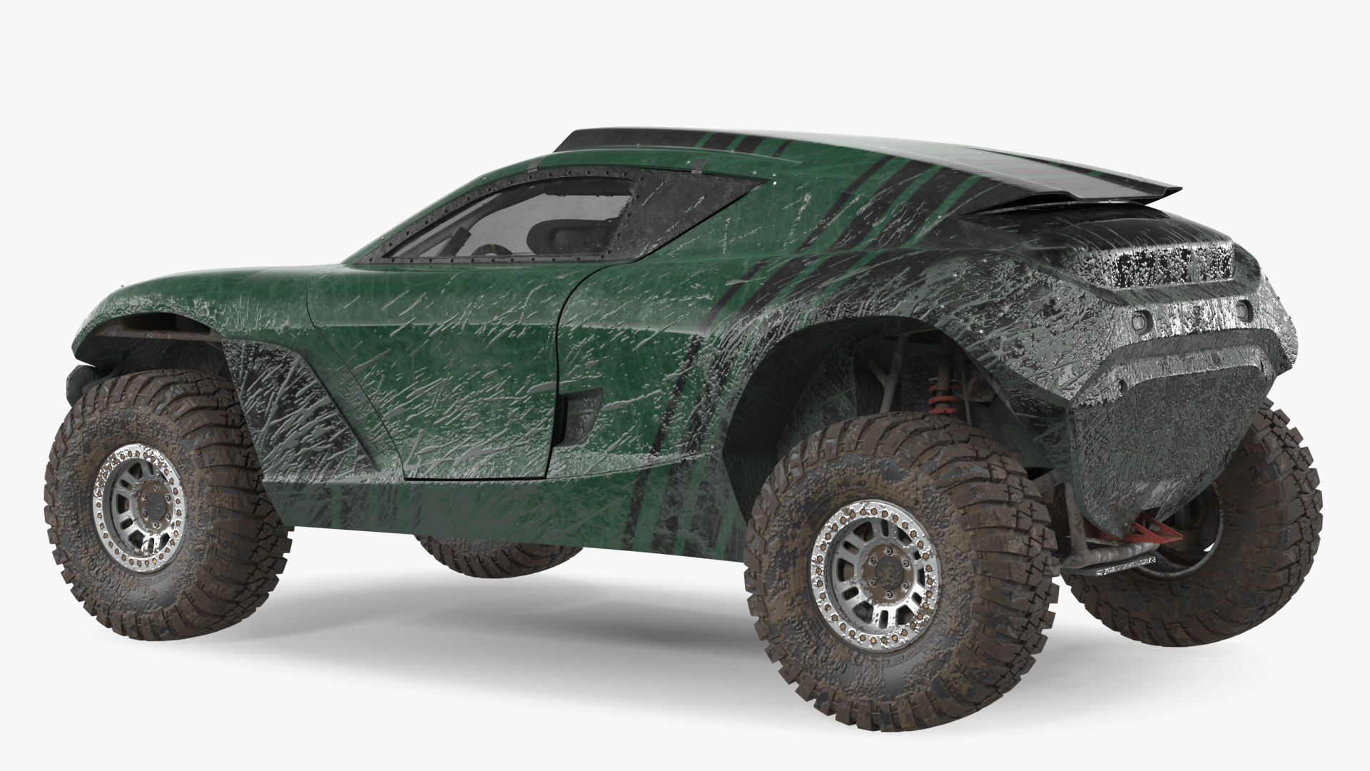 3D Off Road Racing Electric SUV Dirty Rigged