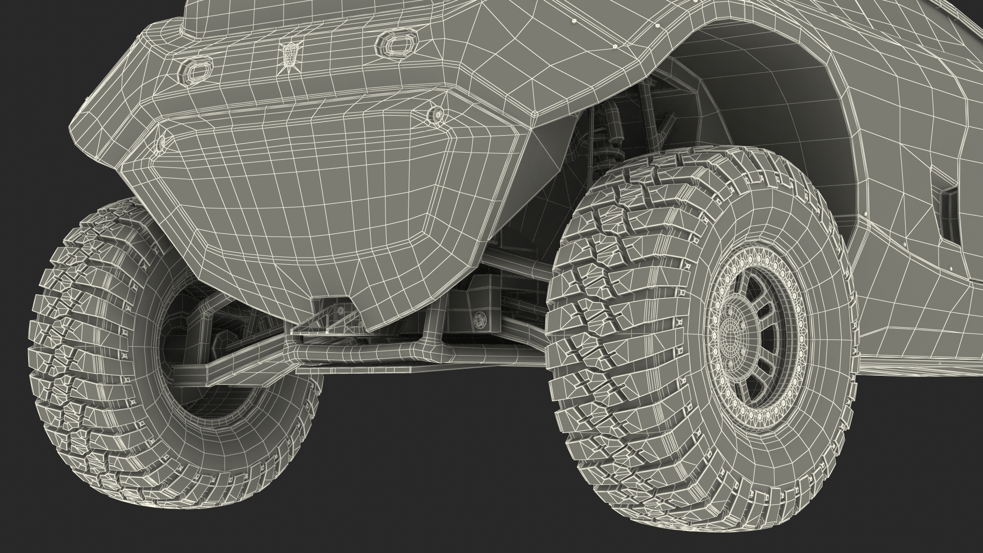 3D Off Road Racing Electric SUV Dirty Rigged