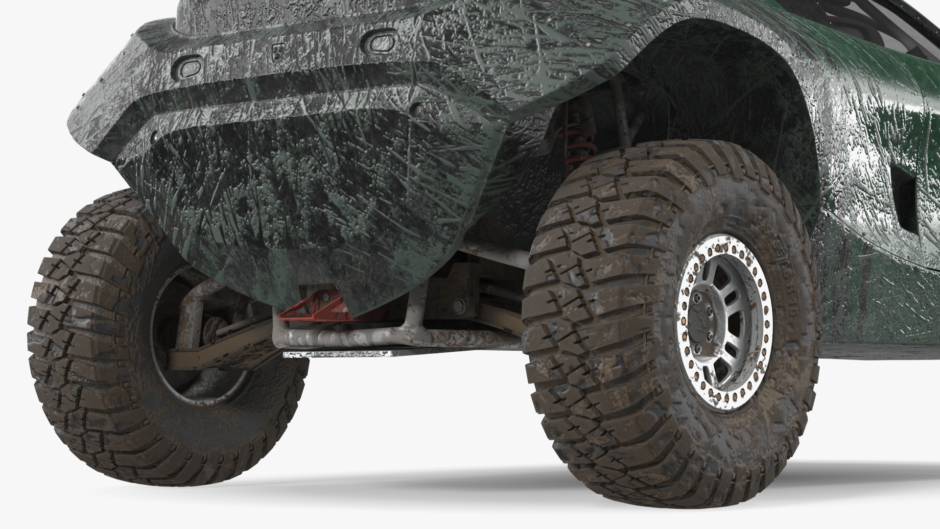3D Off Road Racing Electric SUV Dirty Rigged