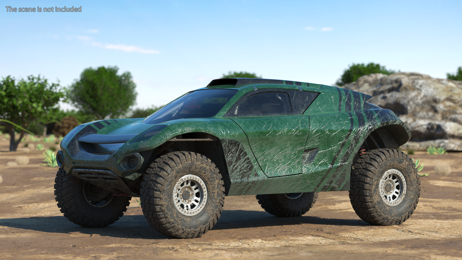 3D Off Road Racing Electric SUV Dirty Rigged