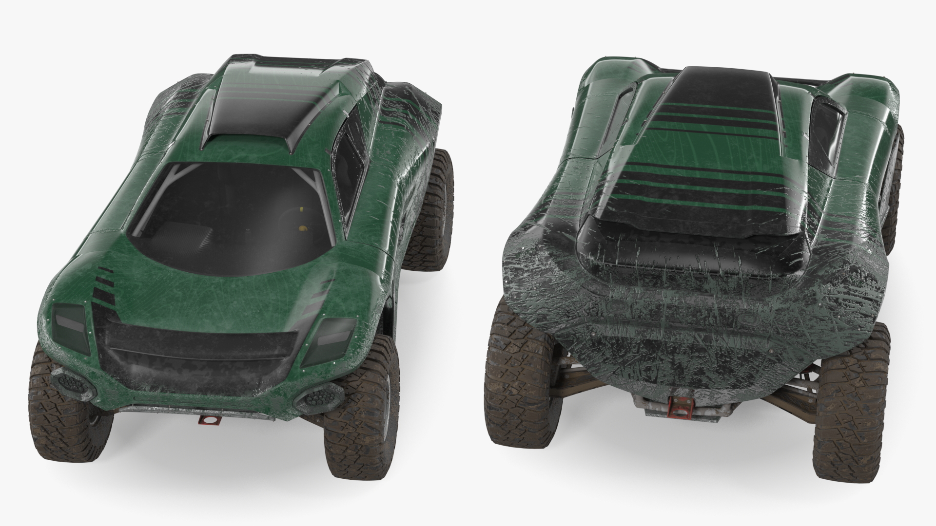 3D Off Road Racing Electric SUV Dirty Rigged
