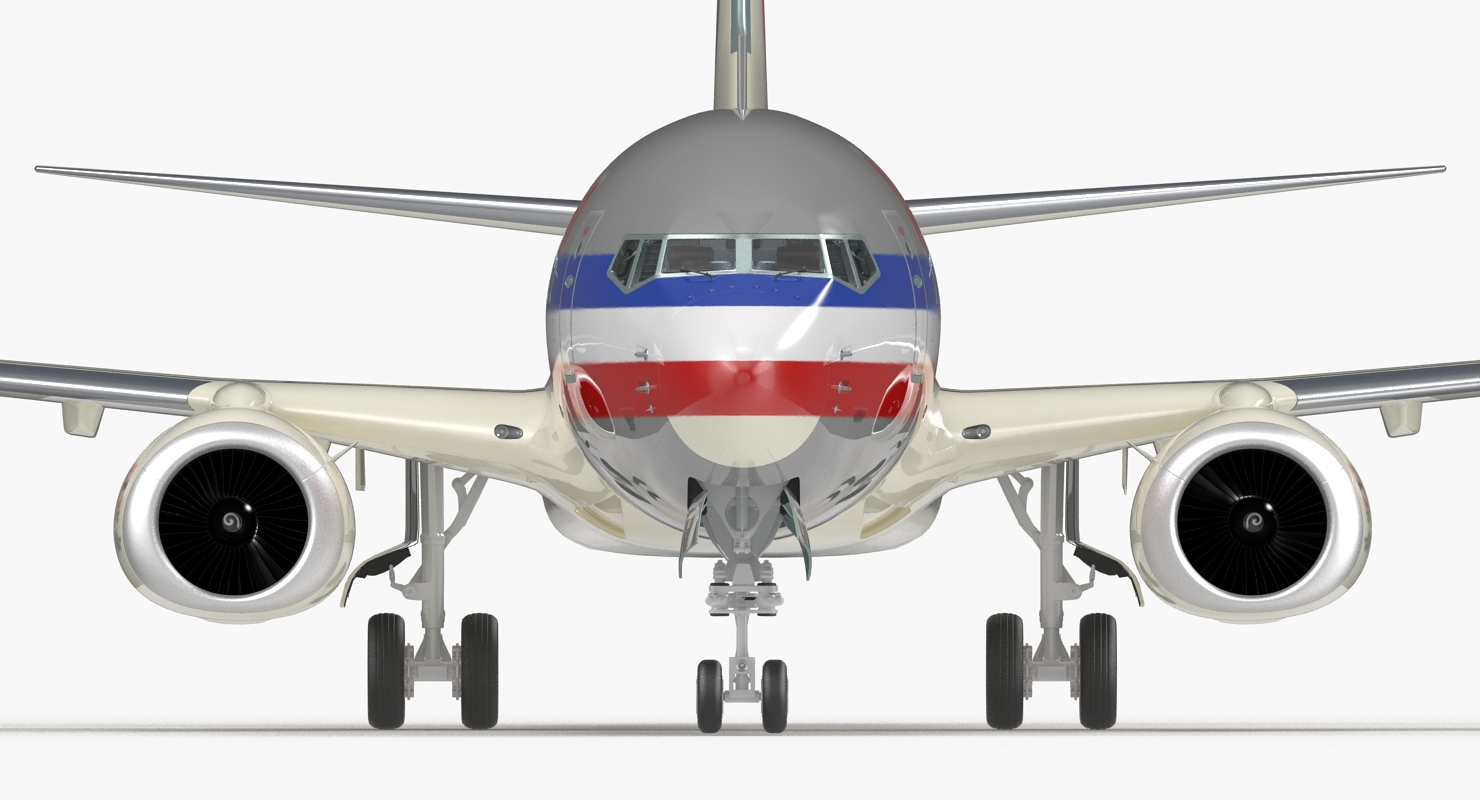 3D Boeing 737 800 with Interior American Airlines Rigged model