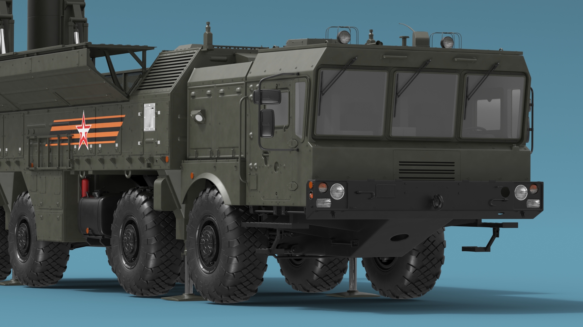 Missile System Iskander SS-26 Stone in Ready 3D model
