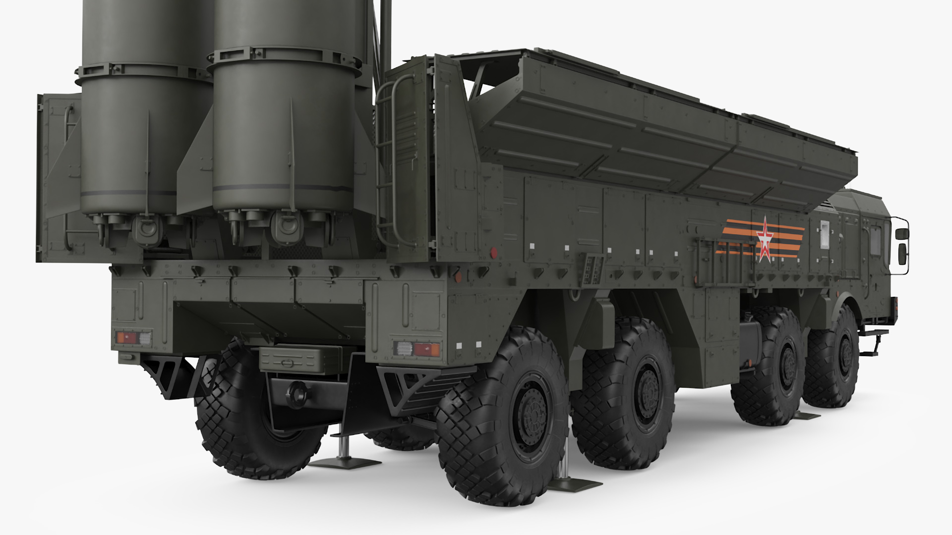Missile System Iskander SS-26 Stone in Ready 3D model