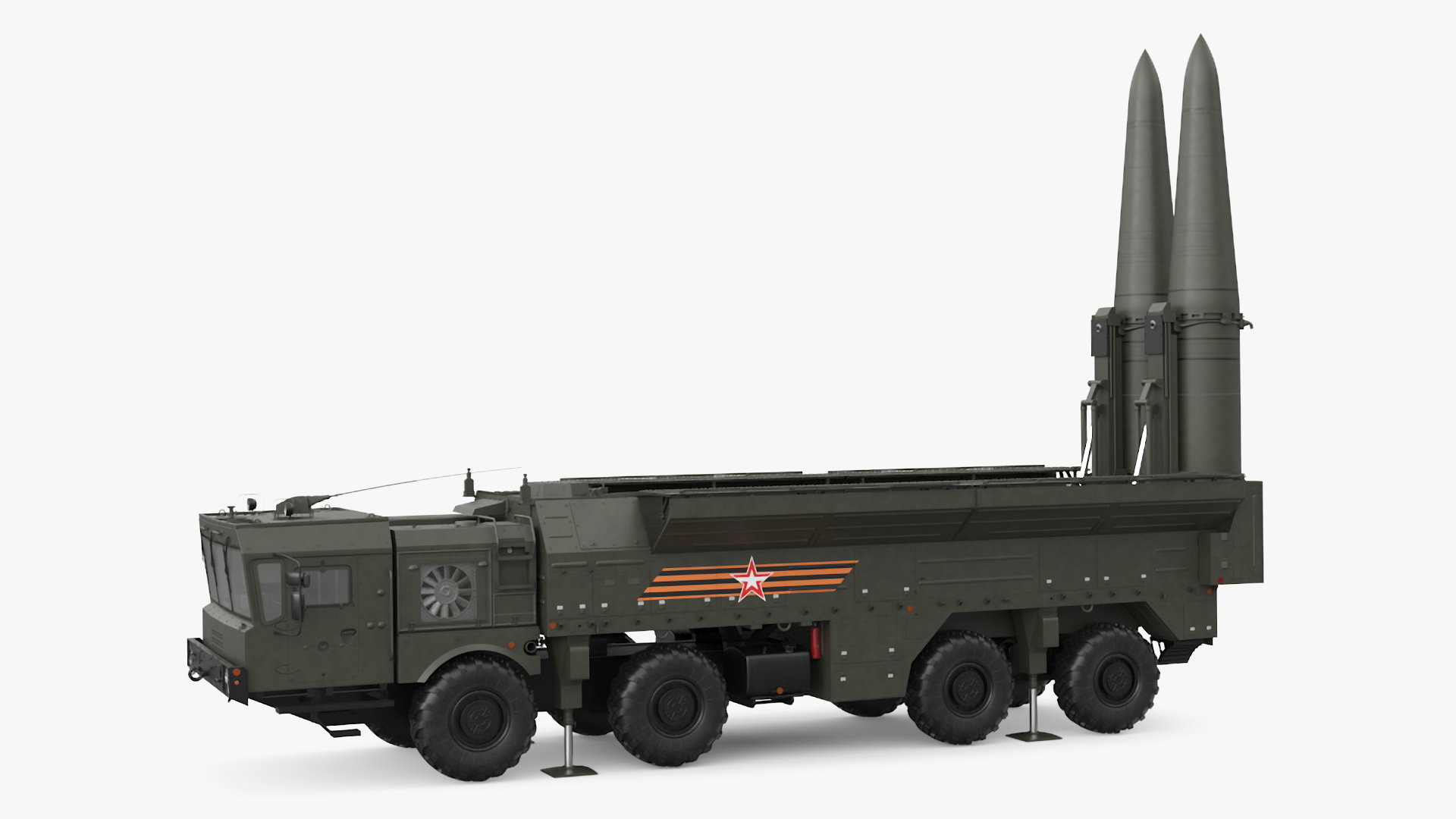 Missile System Iskander SS-26 Stone in Ready 3D model
