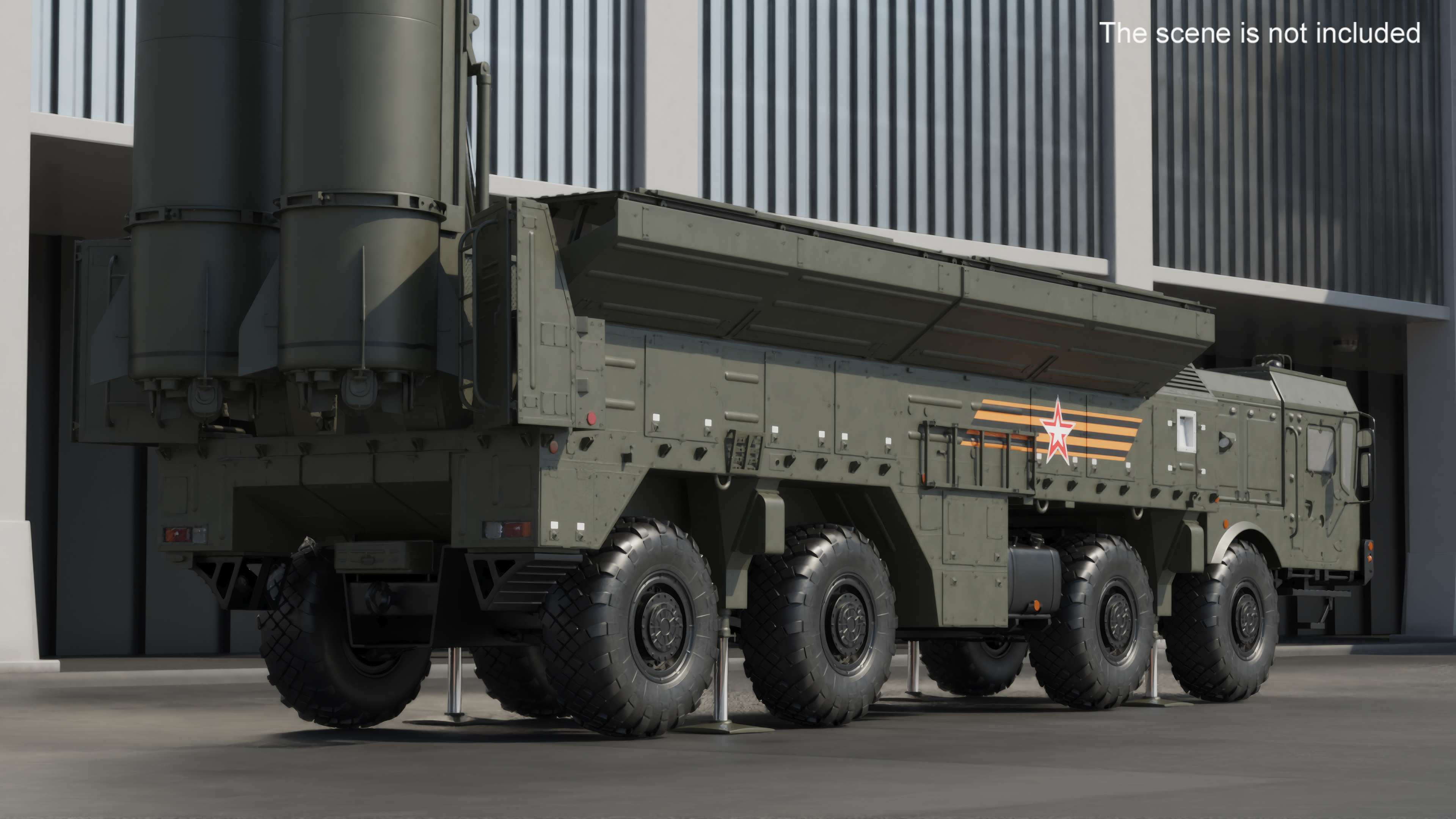 Missile System Iskander SS-26 Stone in Ready 3D model