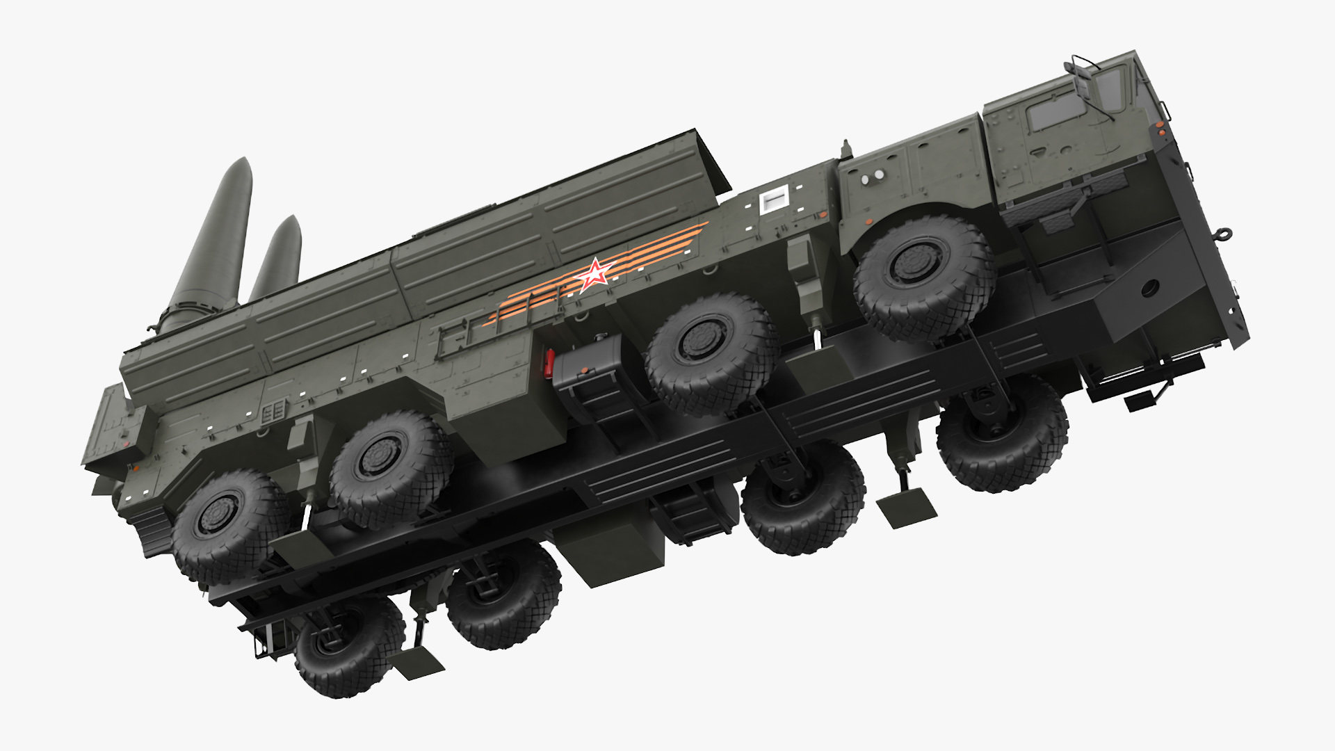 Missile System Iskander SS-26 Stone in Ready 3D model