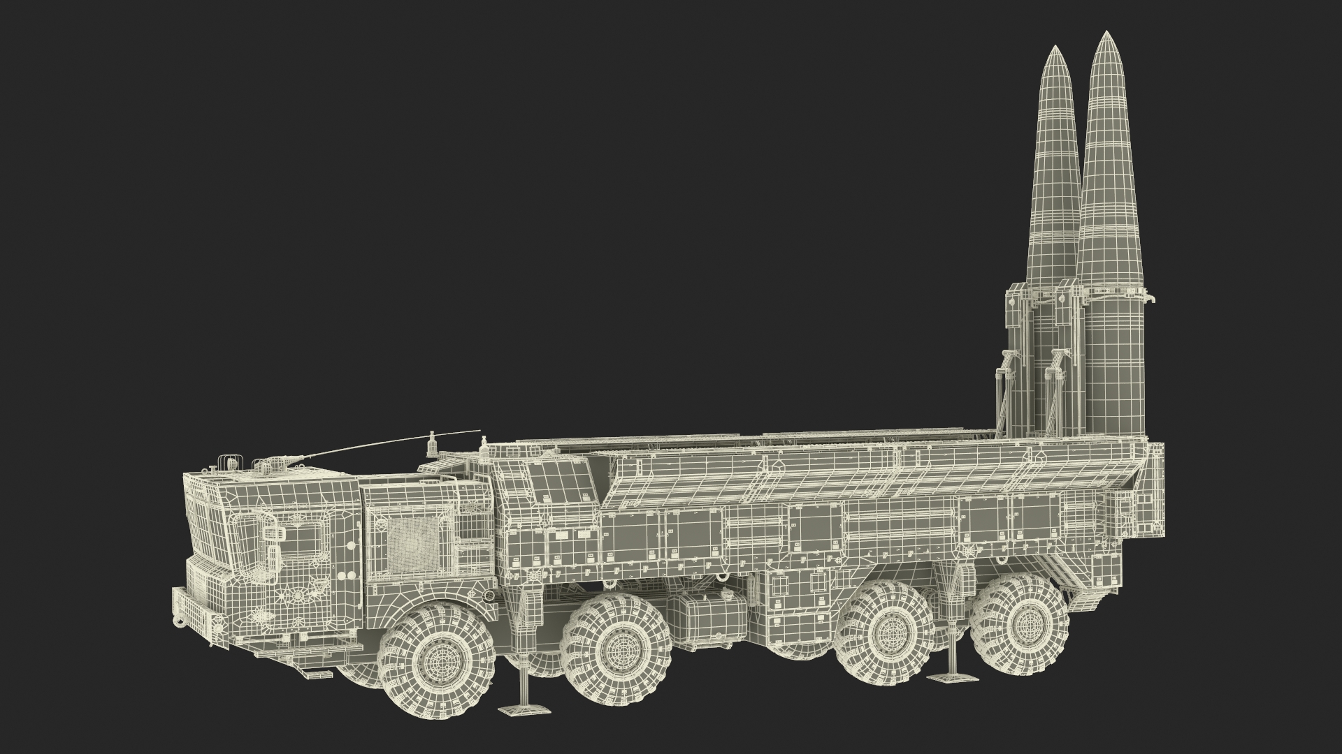Missile System Iskander SS-26 Stone in Ready 3D model