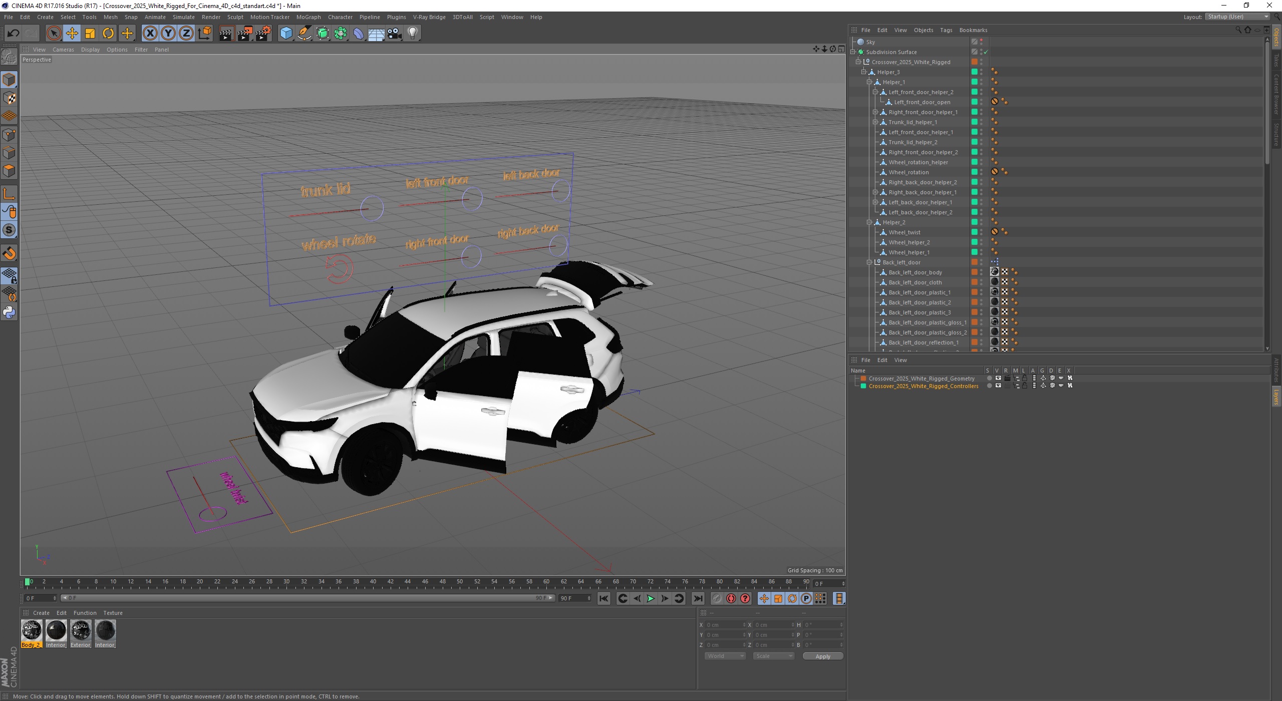 3D Crossover 2025 White Rigged for Cinema 4D