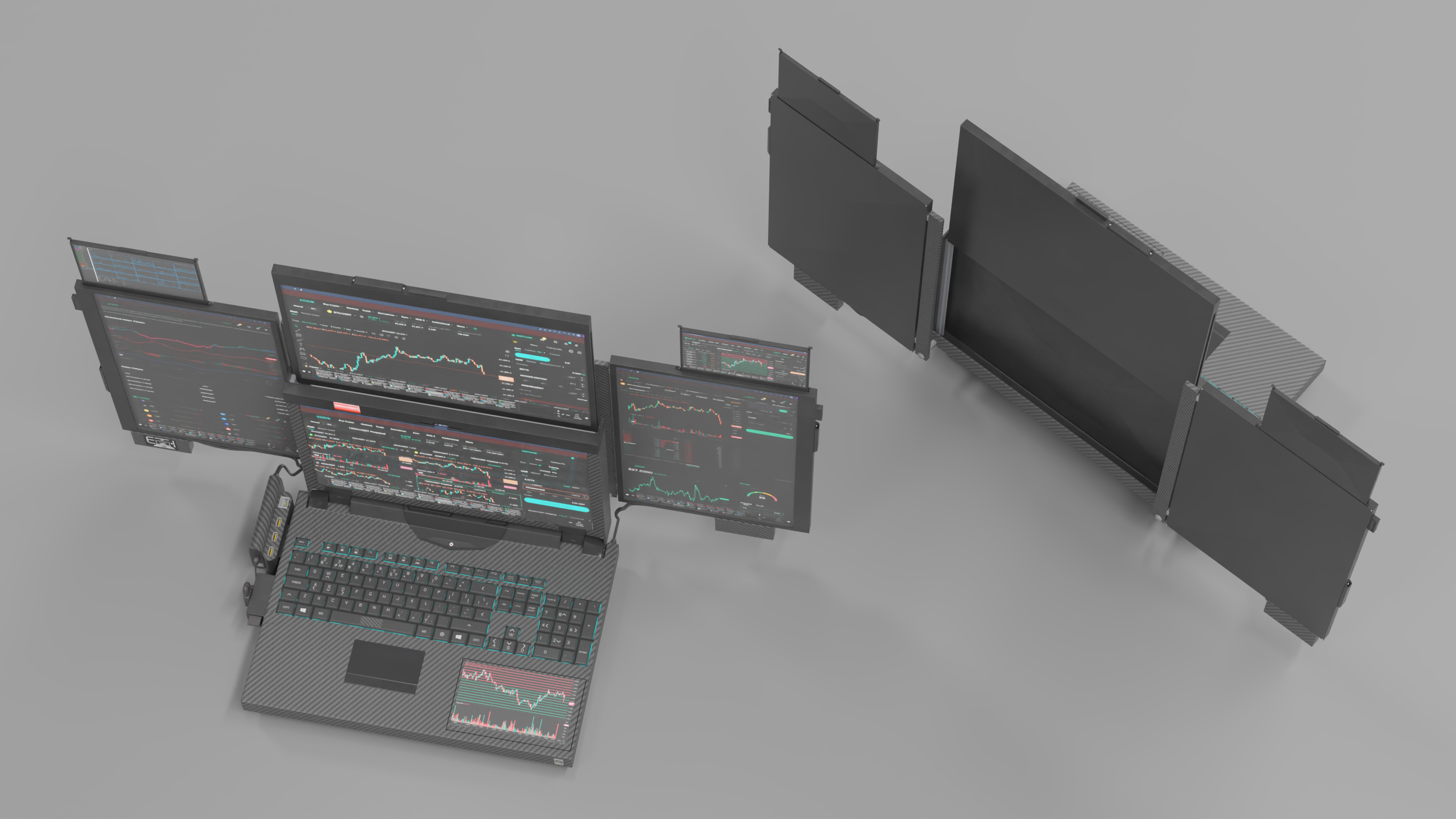 Professional Laptop with Miner Software 3D model