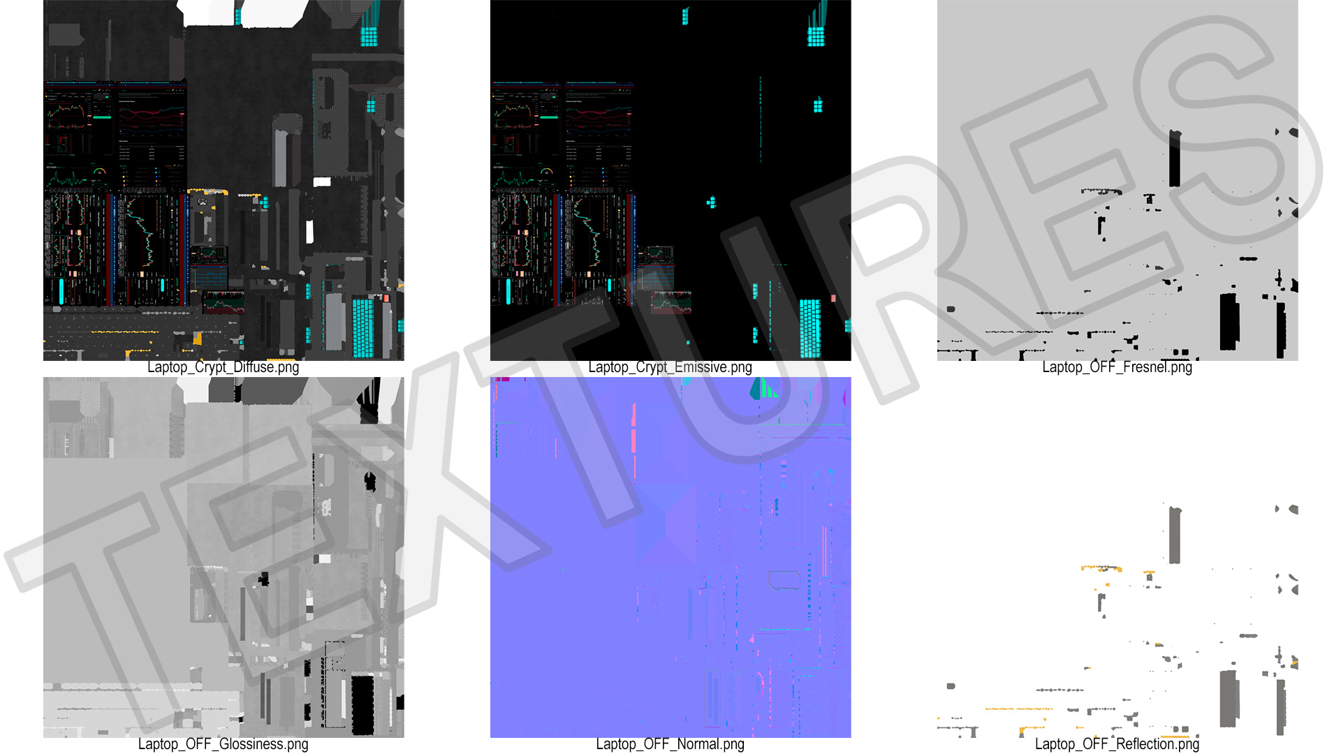 Professional Laptop with Miner Software 3D model