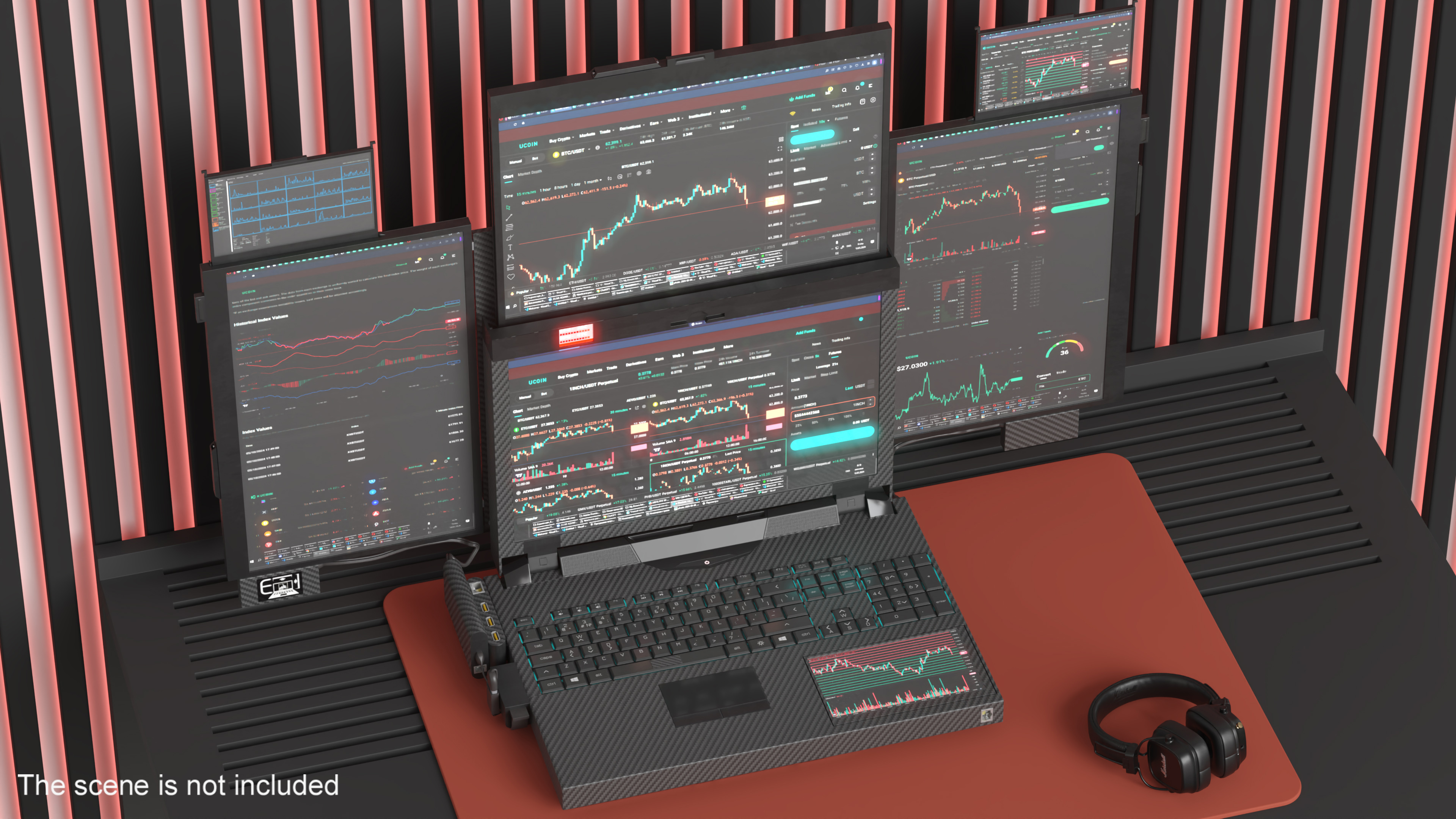 Professional Laptop with Miner Software 3D model